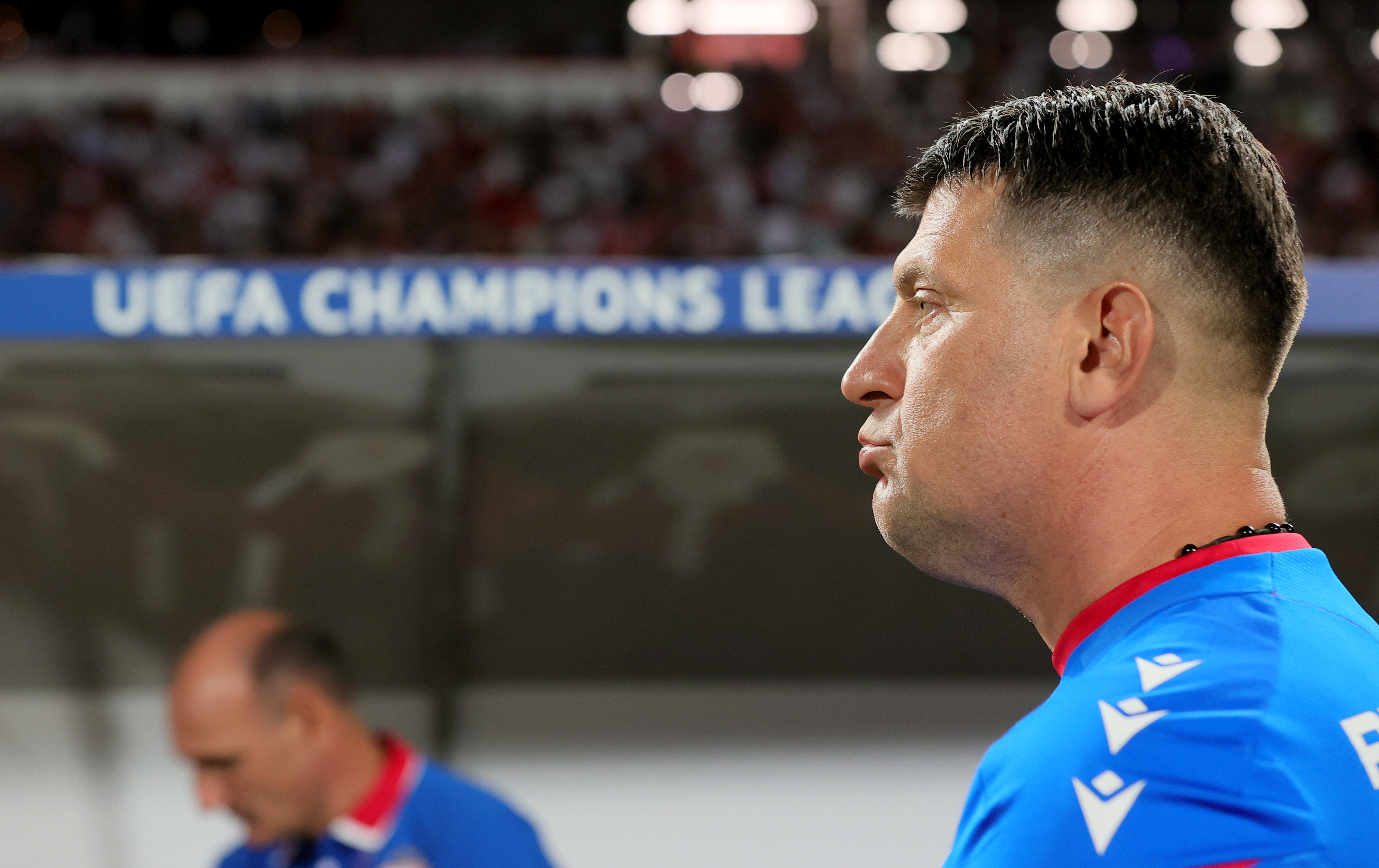 Crvena Zvezda's head coach Vladan Milojevic during the the UEFA Champions League Play-offs 1st leg football match between Crvena Zvezda (Red Star) and Pafos on August 19. 2025. in Belgrade, Serbia.
(photo by Pedja Milosavljevic/STARSPORT)