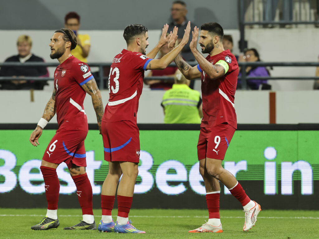 during the FIFA World Cup 2026 European Qualifier Group K match between Serbia and Andora at Stadium Dubocica on June 10, 2025 in Leskovac, Serbia. (Photo by Srdjan Stevanovic/Starsport.rs)