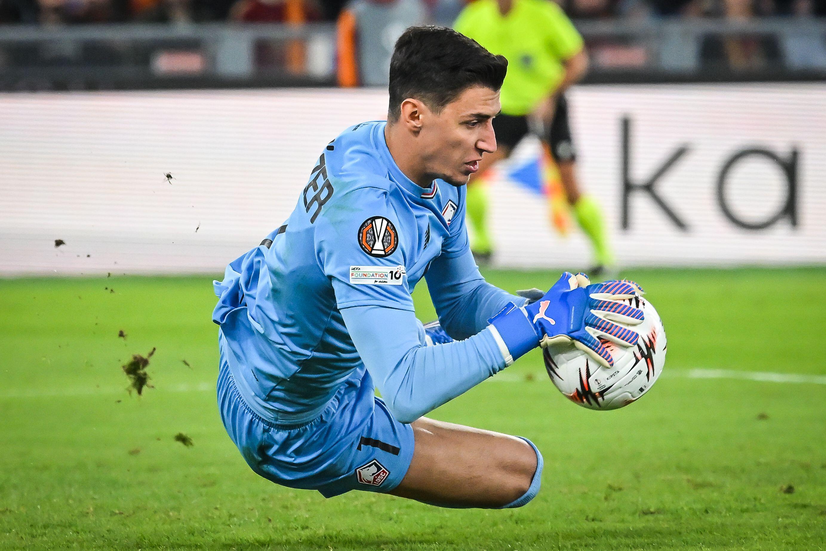 Berke OZER of Lille during the UEFA Europa League, League phase, MD2 football match between AS Roma and Losc Lille on 2 October 2025 at Stadio Olimpico in Rome, Italy