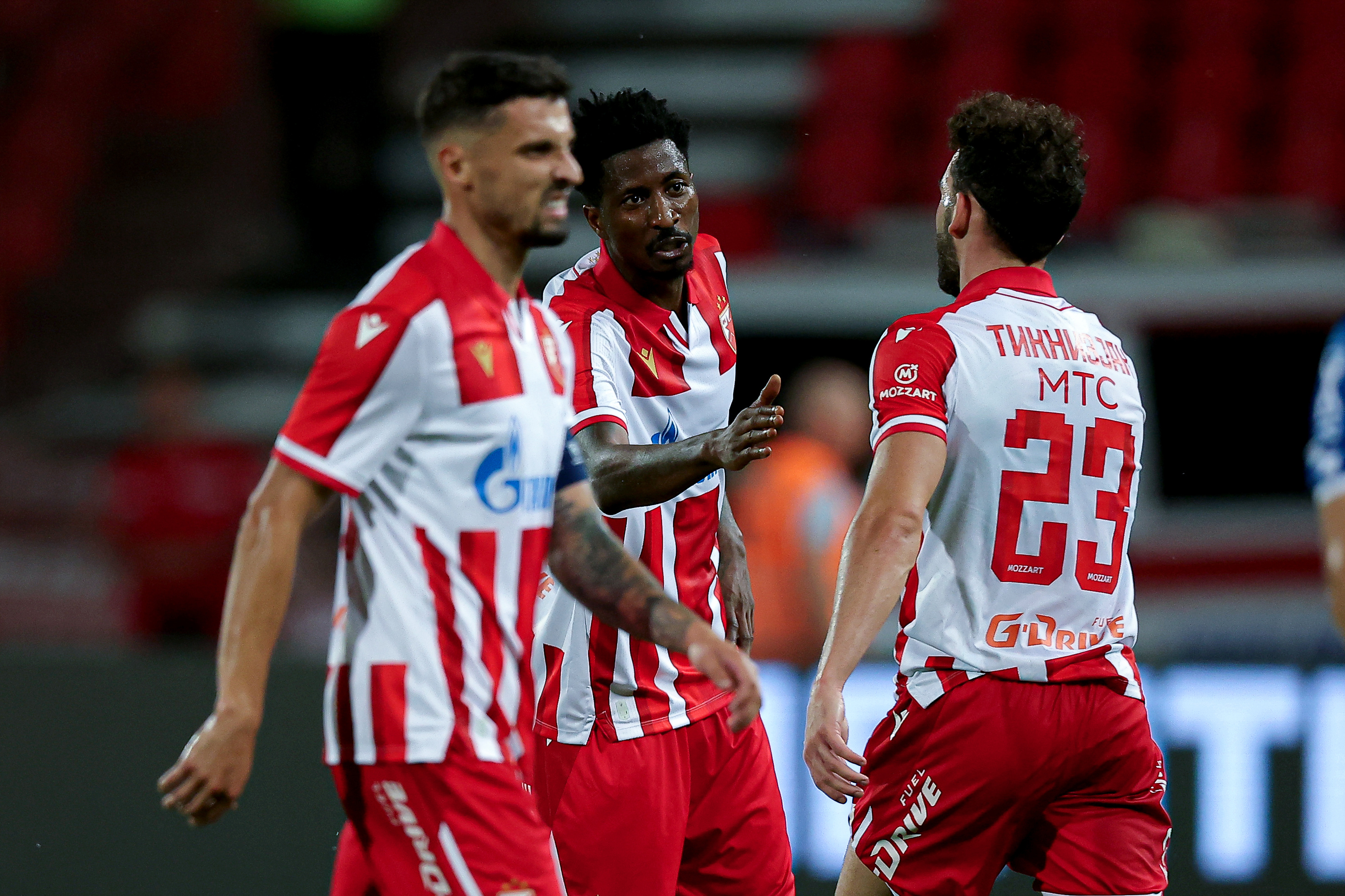 Crvena Zvezda's during the UEFA Champions League Third qualifying round 2nd leg football match between Crvena Zvezda (Red Star) and Lech Poznan on August 12. 2025. in Belgrade, Serbia.
(photo by Pedja Milosavljevic/STARSPORT)