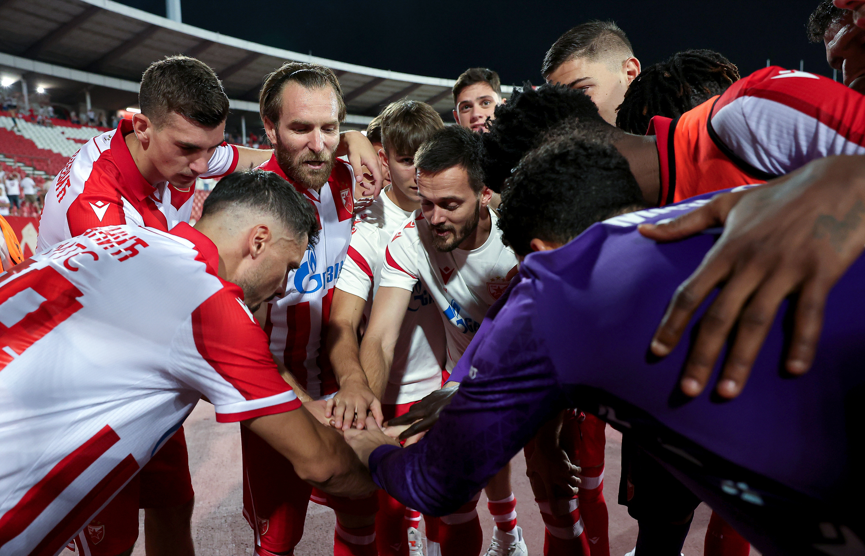 Crvena Zvezda's during the UEFA Champions League Third qualifying round 2nd leg football match between Crvena Zvezda (Red Star) and Lech Poznan on August 12. 2025. in Belgrade, Serbia.
(photo by Pedja Milosavljevic/STARSPORT)