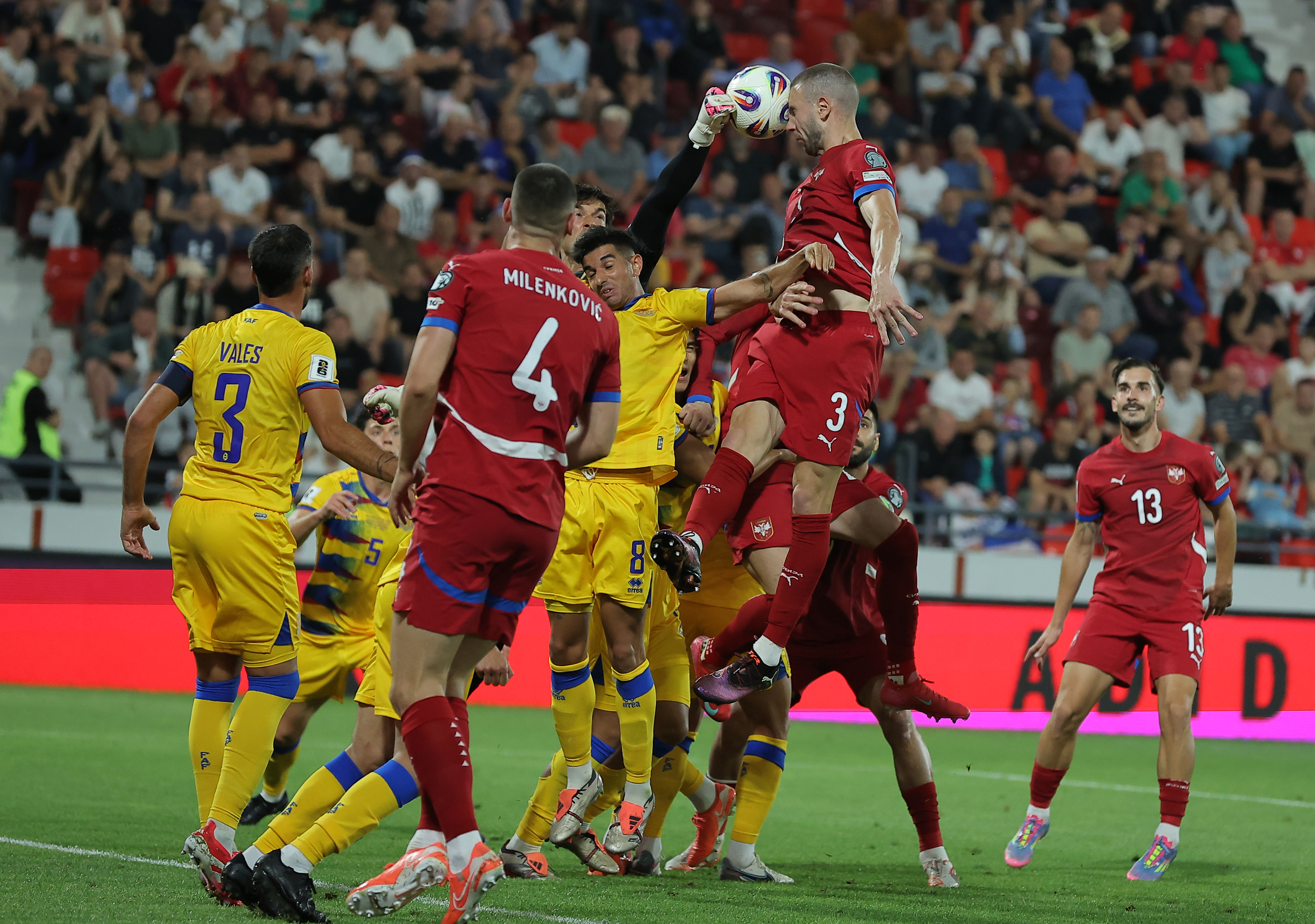 Serbia's          during the FIFA World Cup 2026 Group K European Qualifier football match between Serbia and Andorra in Leskovac, Serbia on June 10, 2025.
 (credit image &amp; photo: Pedja Milosavljevic / STARSPORT)