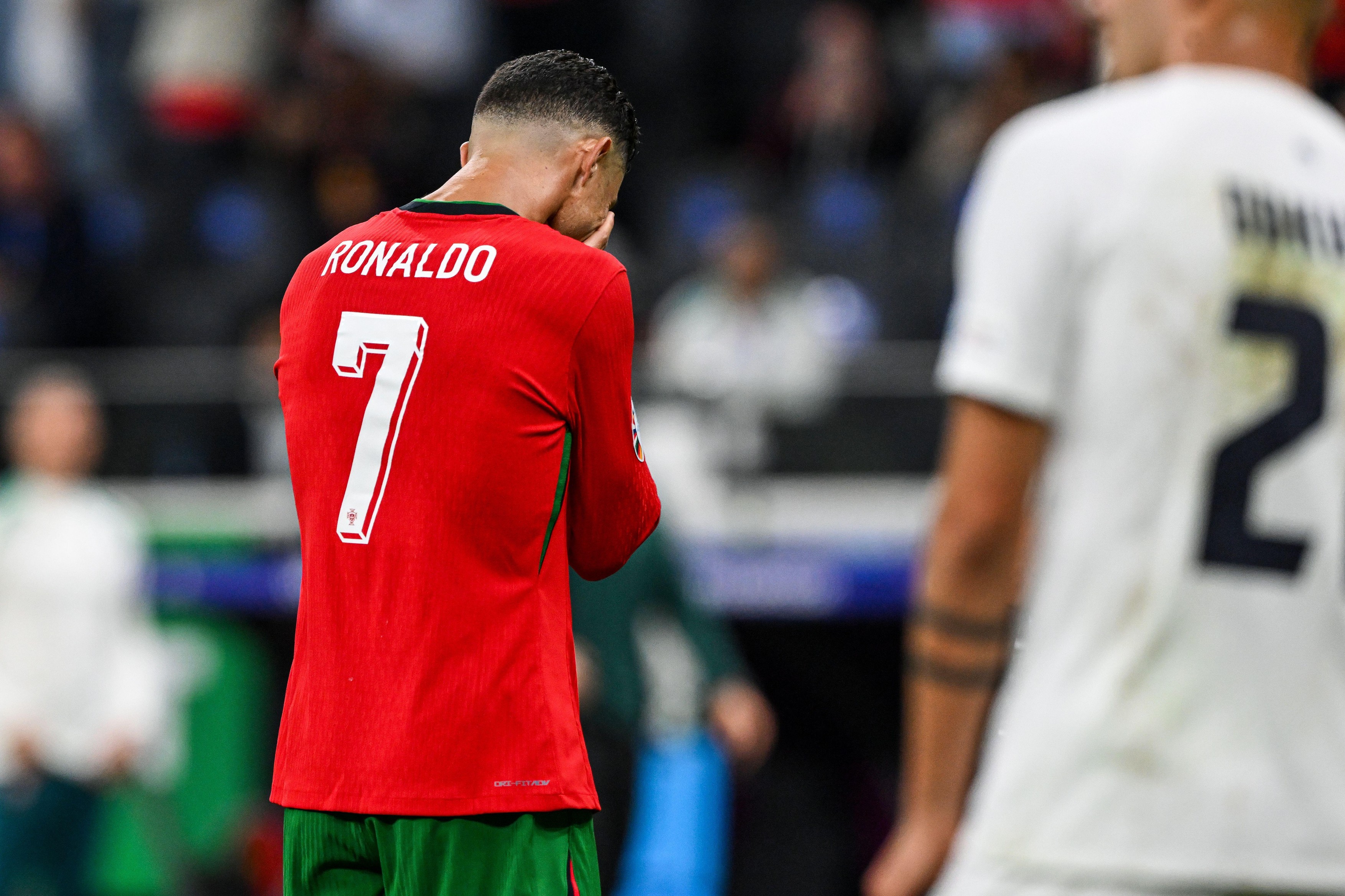 FRANKFURT - Cristiano Ronaldo of Portugal is disappointed after missing a penalty during the UEFA EURO 2024 round of 16 match between Portugal and Slovenia at the Frankfurt Arena on July 1, 2024 in Frankfurt, Germany. ANP | Hollandse Hoogte | Gerrit van K