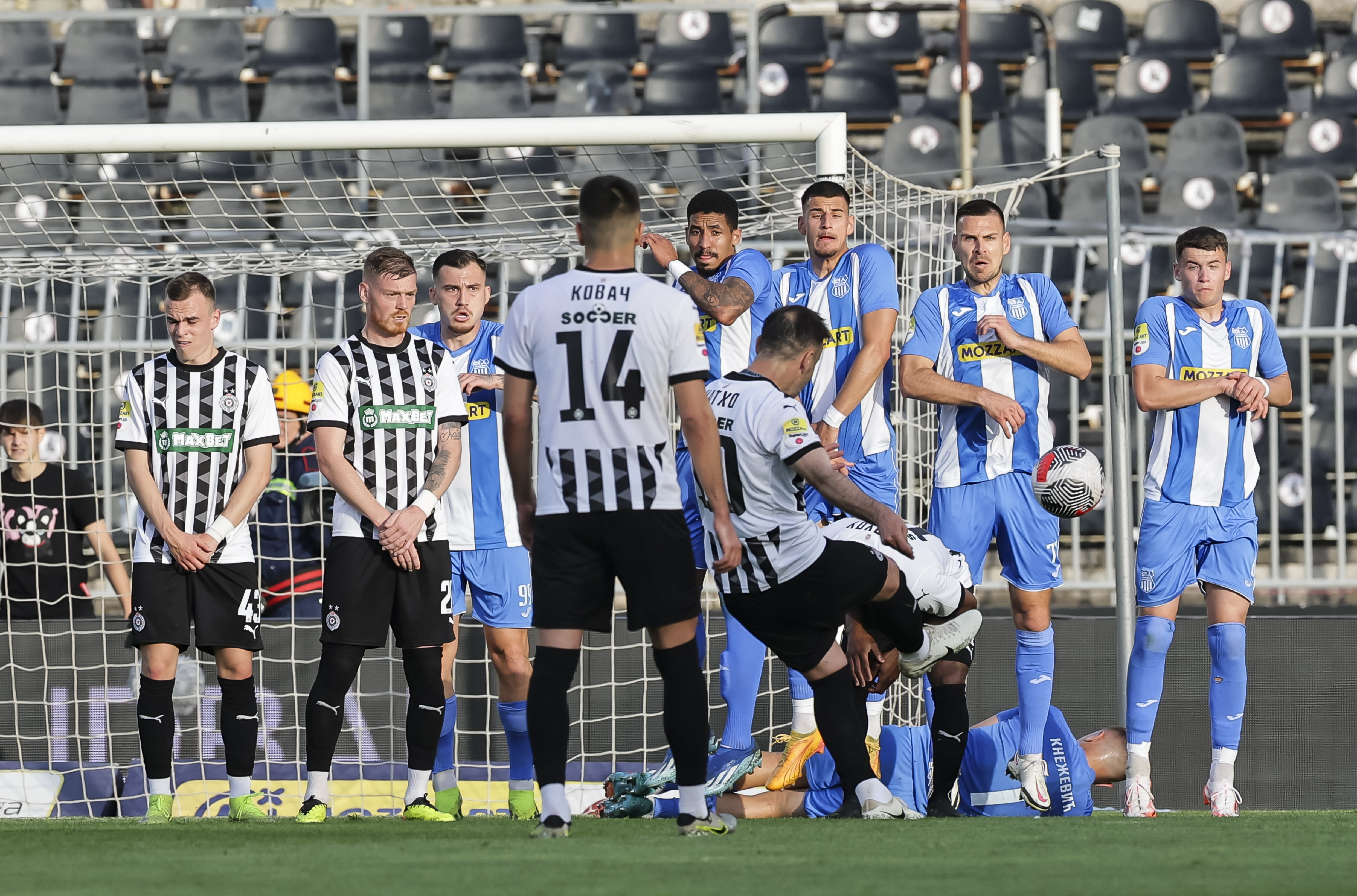 during the Mozzart Super Liga 2024/2025 Play Off match between Partizan and OFK Beograd at stadium FK Partizan (JNA) on April 23, 2025 in Belgrade, Serbia. (Photo by Srdjan Stevanovic/Starsport.rs ©)