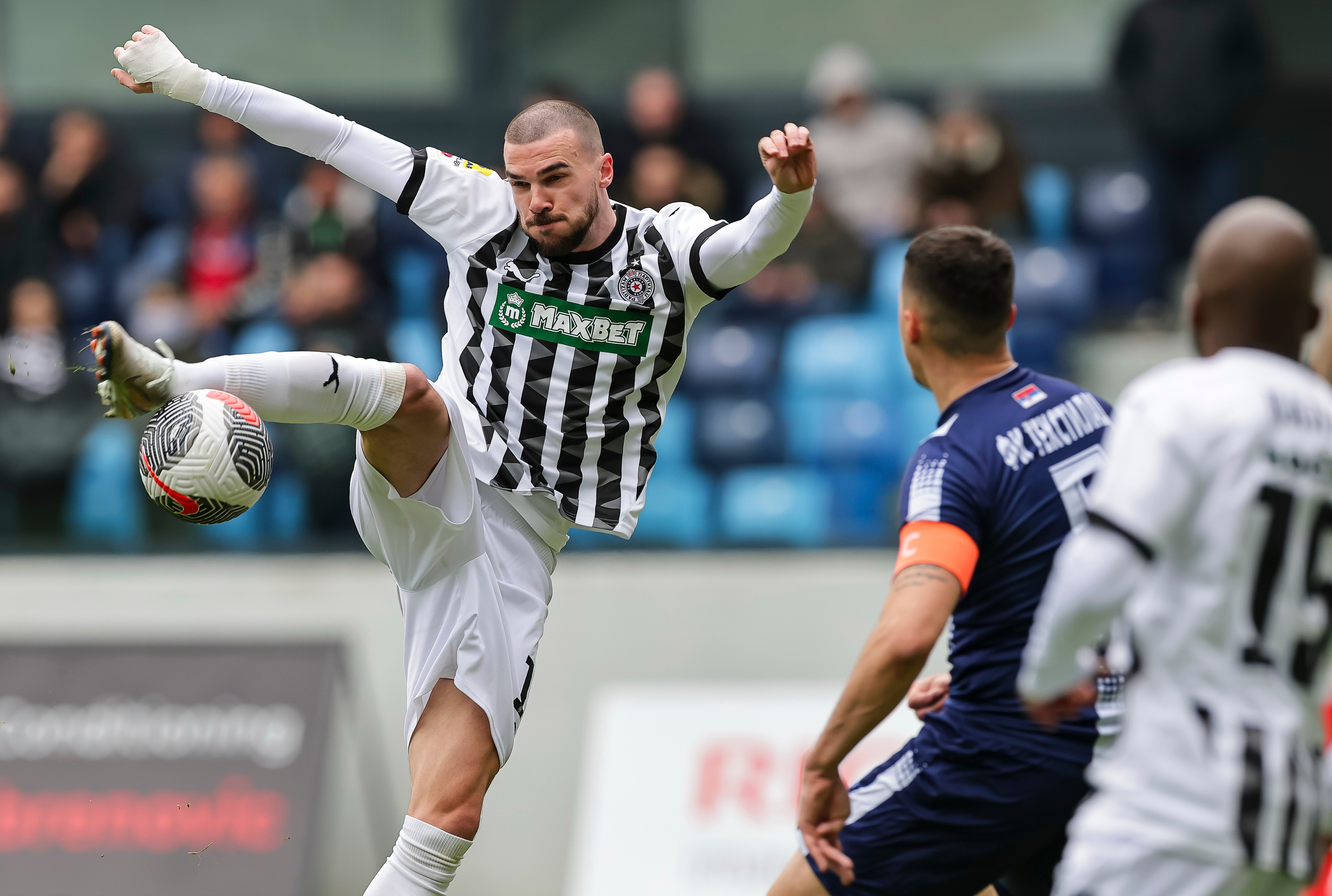 during the Mozzart Super Liga 2024/2025 match between Tekstilac Partizan at stadium Lagator) on March 02, 2025 in Belgrade, Serbia. (Photo by Srdjan Stevanovic/Starsport.rs ©)
