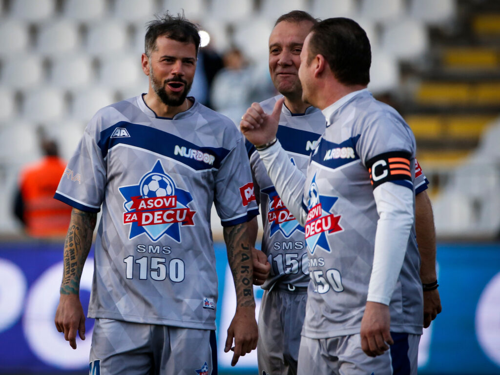 Humanitarni Fudbalski Mec
Beograd, 24.05.2016
Predrag Mijatovic (R) Goran Stevanovic (C) and Mateja Kezman
foto: Srdjan Stevanovic/Starsportphoto ©