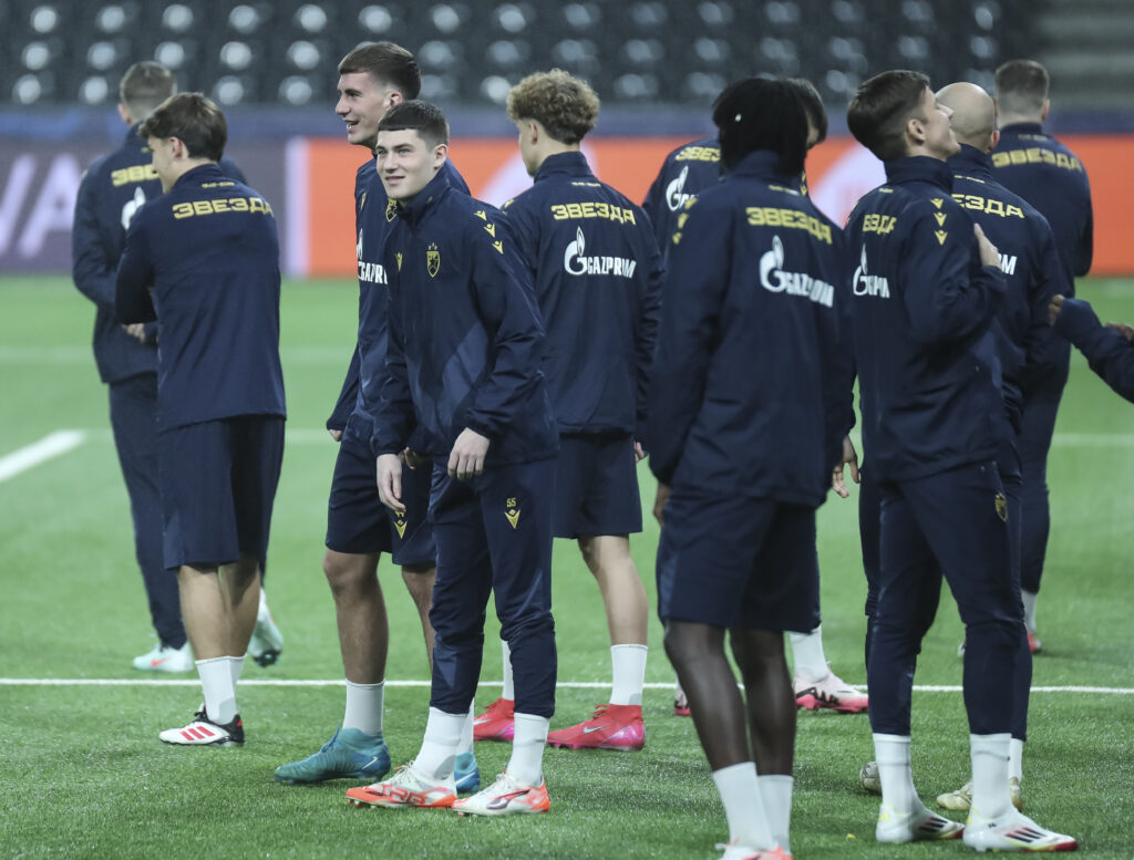 during the training session prior to the UEFA Champions League 2024/25 League Phase MD8 match between BSC Young Boys and FK Crvena zvezda at the Wankdorf Stadium on January 28, 2025 in Bern, Switzerland. (Photo by Andrija Sokovic/Starsport)