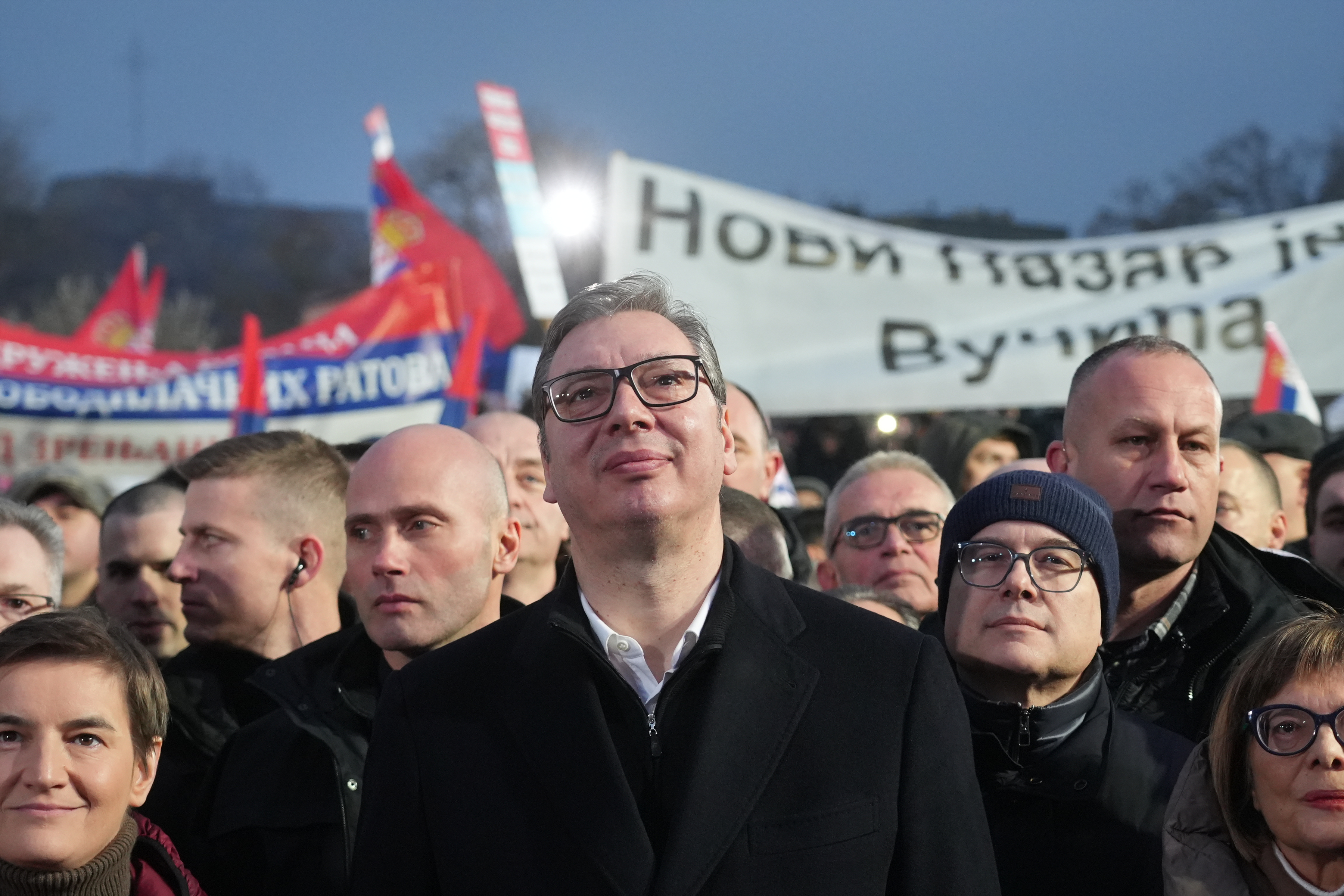 A rally called "Let's meet at Sretenje" on the occasion of the celebration of the Statehood Day of Serbia was held in the center of Sremska Mitrovica.