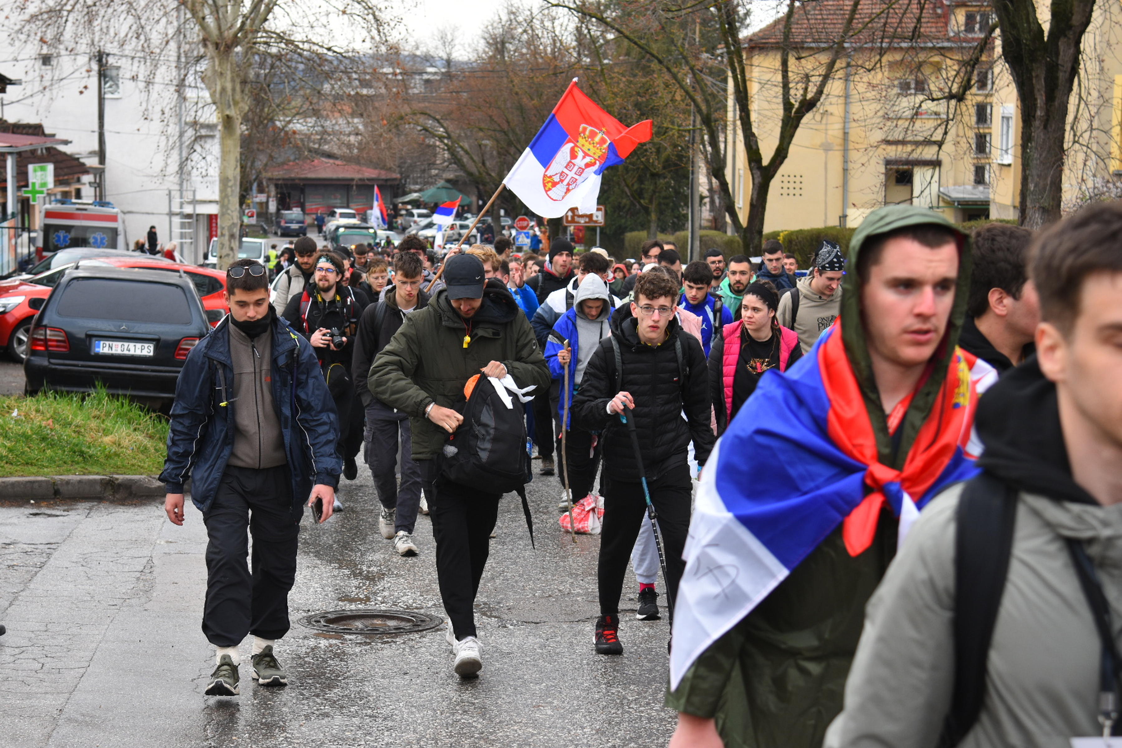 Students blocking the faculties in Nis set off from Smederevska Palanka on the third day of the six-day protest walk "Nis is leaving, Nis is coming" towards Belgrade, where a large student protest will be held on March 15.