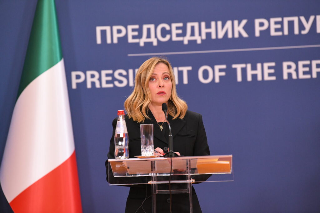 Beograd 03. decembar 2023. Konferencija za novinare nakon sastanka italijanske predsenice i predsednika Srbije Foto:Amir Hamzagić/Nova.rs