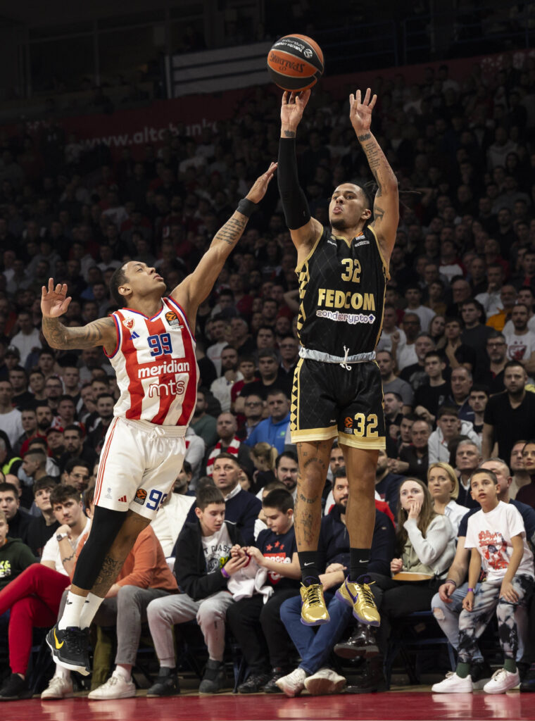 during the 2024/2025 Turkish Airlines EuroLeague match between Crvena Zvezda Meridianbet Belgrade and AS Monaco at Belgrade Arena on January 17, 2025 in Belgrade, Serbia. (Photo by Srdjan Stevanovic/Starsport.rs ©)