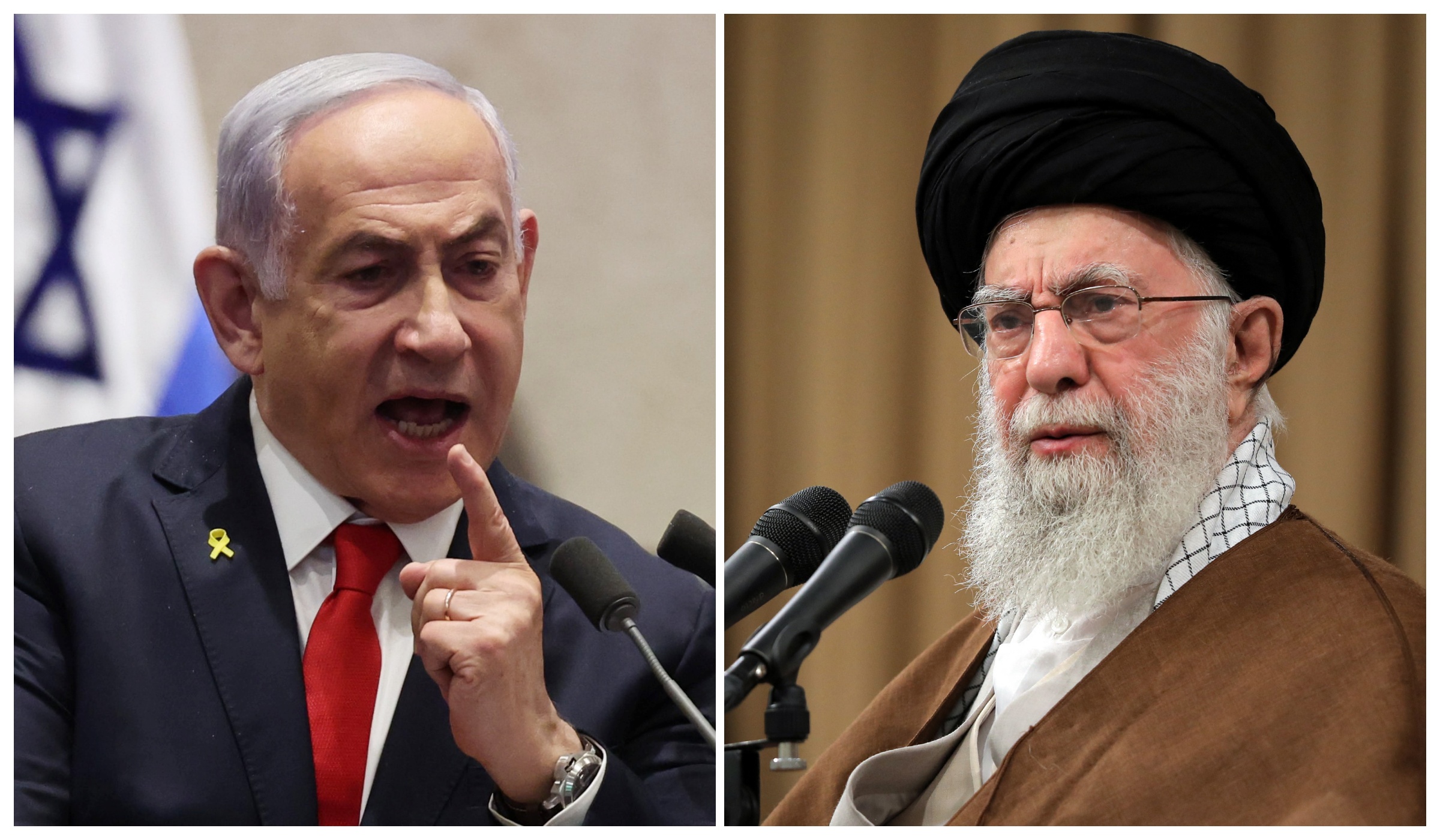 Netanjahu i Ajatolah Ali Hamenei kombo