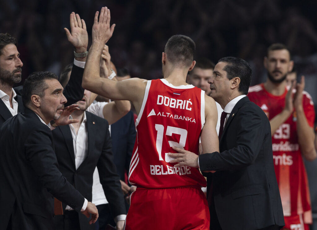 during the 2024/2025 Turkish Airlines EuroLeague match between Crvena Zvezda Meridianbet Belgrade and FC Bayern Munich at Belgrade Arena on November 29, 2024 in Belgrade, Serbia. (Photo by Srdjan Stevanovic/Starsport.rs ©)