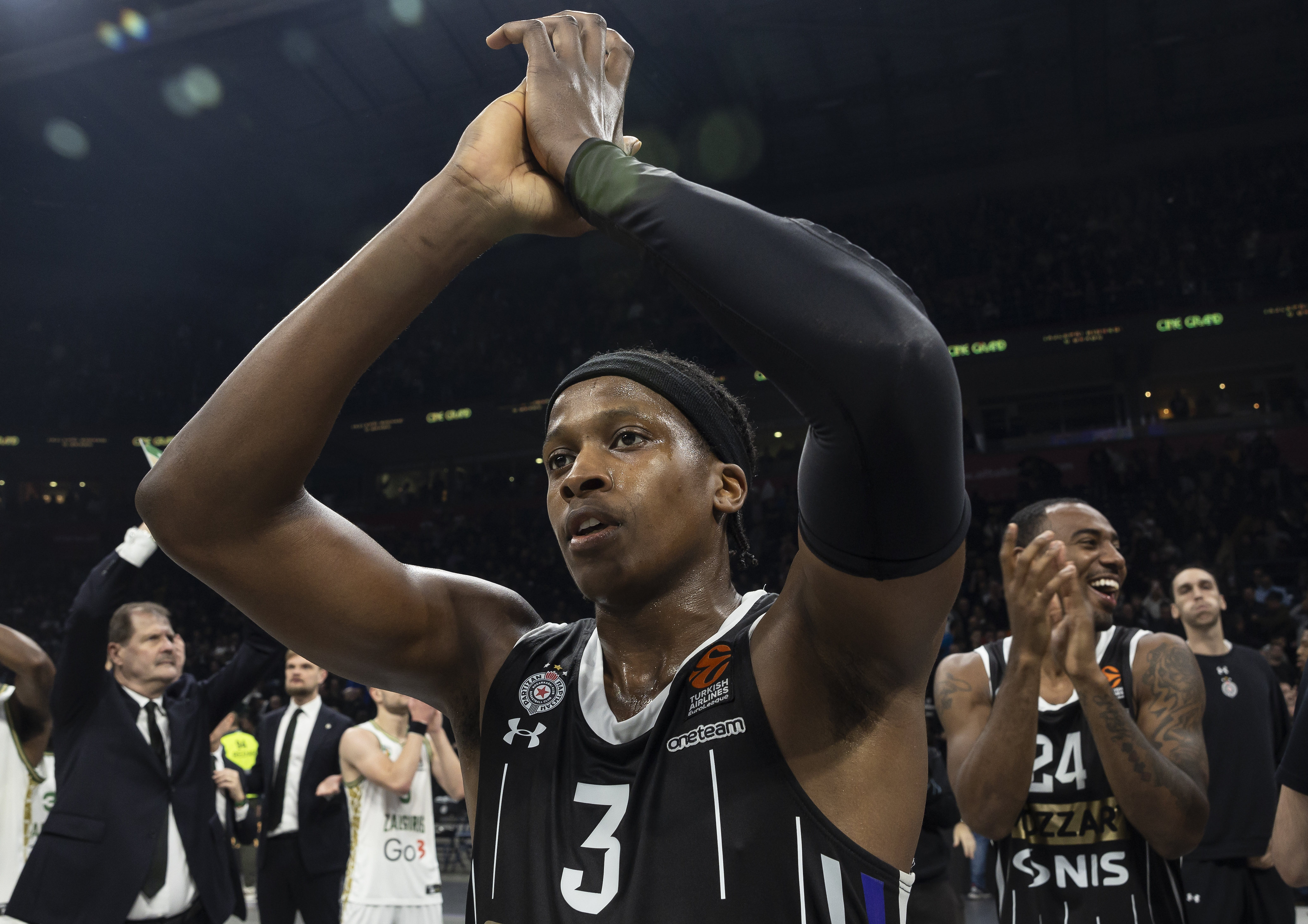 during the 2024/2025 Turkish Airlines EuroLeague match between Partizan Mozzart Bet Belgrade and Zalgiris Kaunas - Turkish Airlines EuroLeague at Belgrade Arena on December 03, 2024 in Belgrade, Serbia. (Photo by Srdjan Stevanovic/Starsport.rs ©)