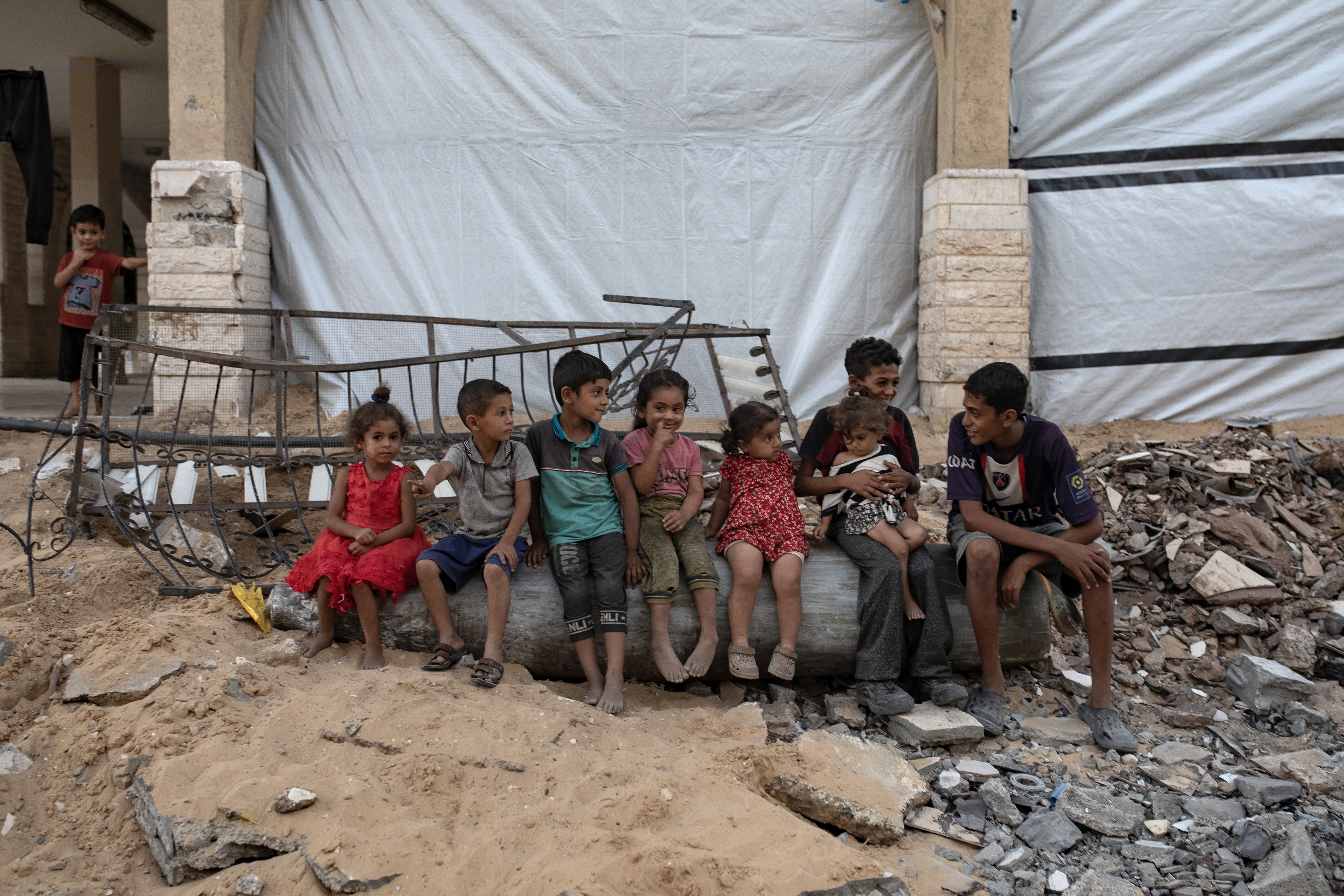 Destruction in Khan Yunis refugee camp, southern Gaza
