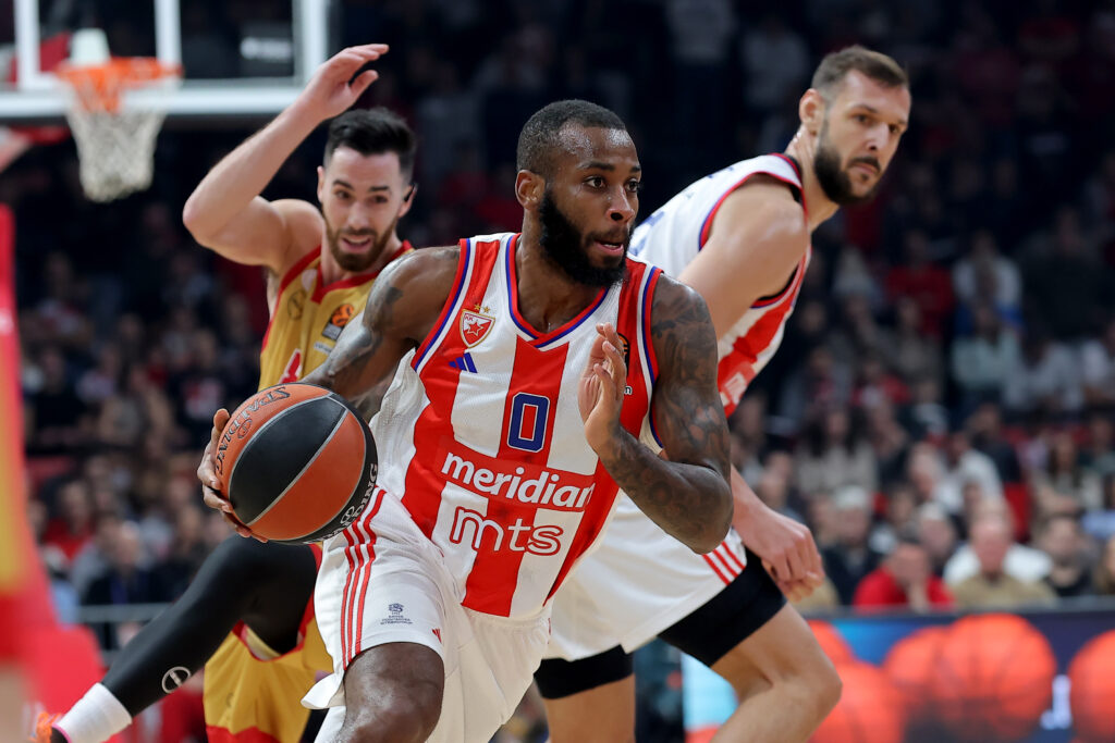 during regular season round 15 Euroleague basketball match between Crvena Zvezda (Red Star) and Olympiacos in Belgrade, Serbia on Dec. 13, 2024.
photo: Pedja Milosavljevic/STARSPORT