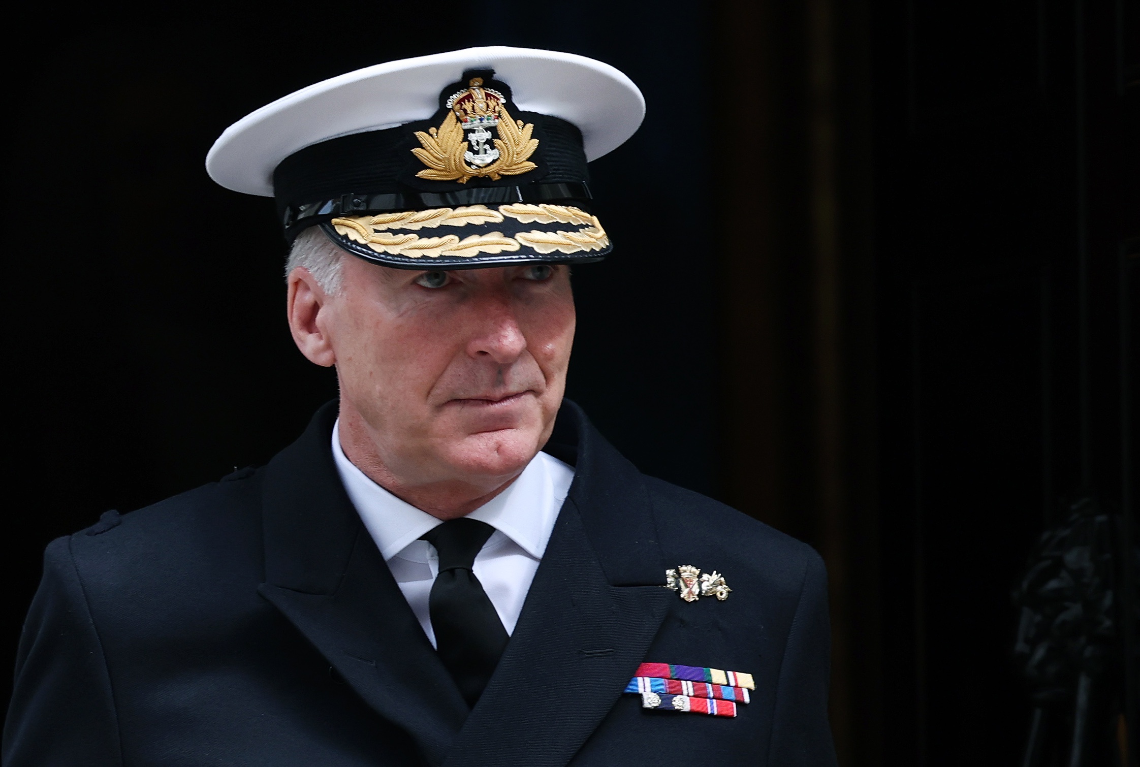 epa10725616 British Chief of the Defence Staff, Sir Tony Radakin, departs a cabinet meeting at 10 Downing Street in London, Britain, 04 July 2023.  EPA-EFE/ANDY RAIN