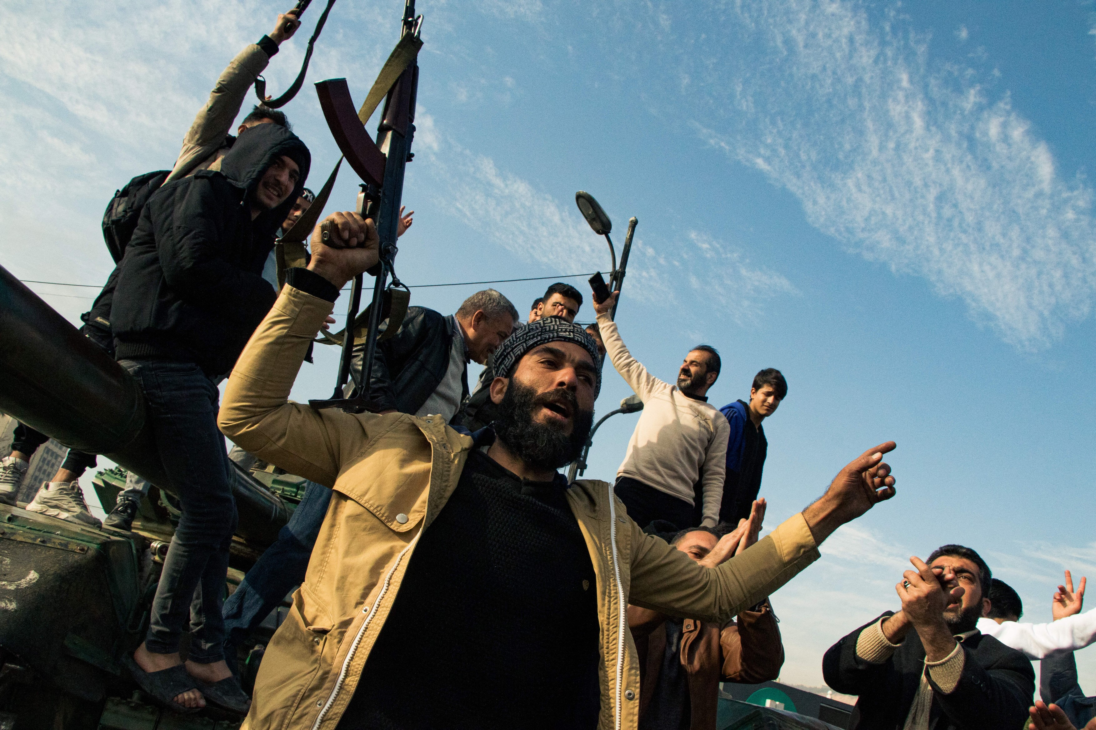 Sirija, Syrians celebrate the collapse of 61-year of Baath Party rule in Syria