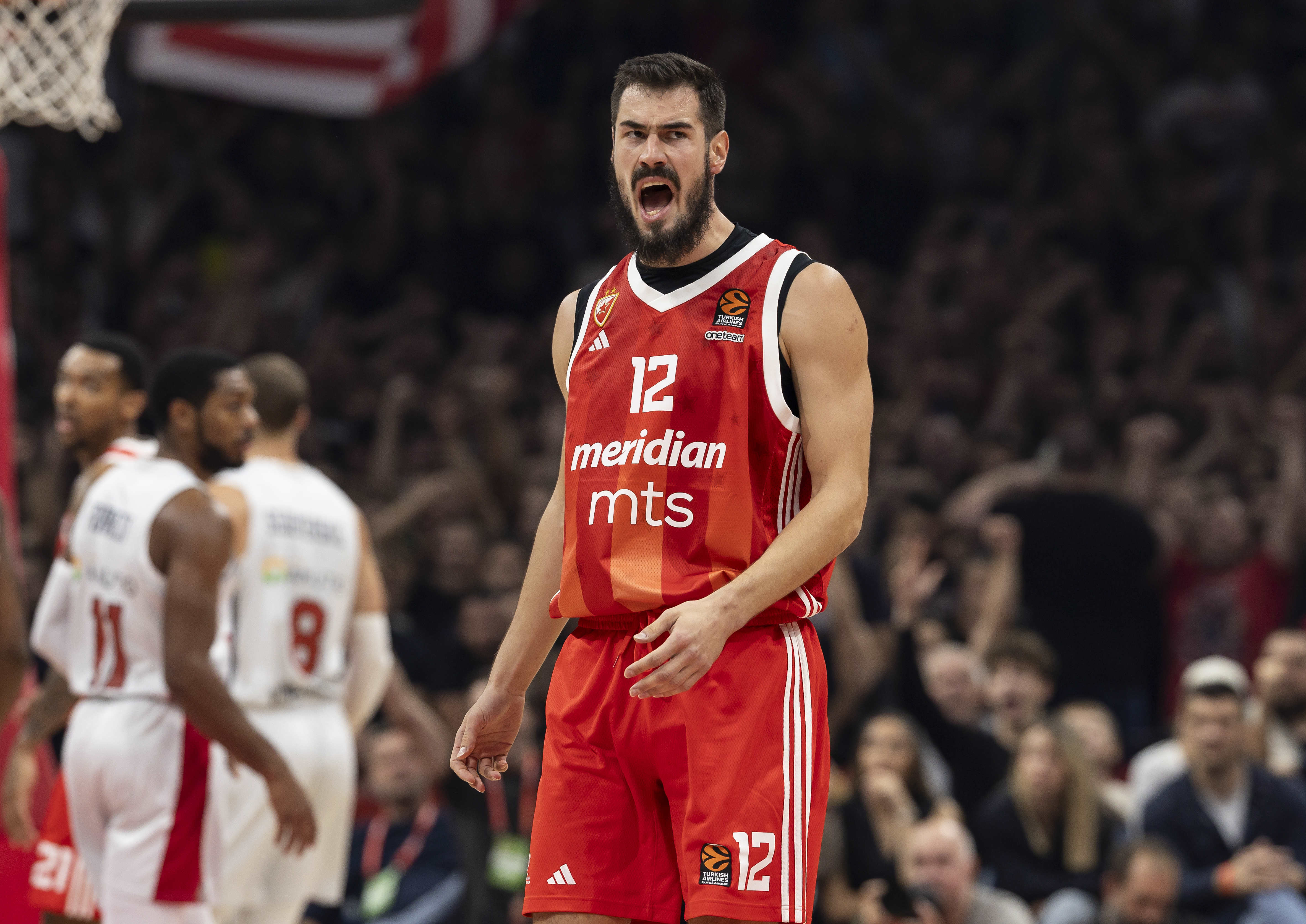 during the 2024/2025 Turkish Airlines EuroLeague match between Crvena Zvezda Meridianbet Belgrade v Baskonia Vitoria Gasteiz at Stark Arena on October  09, 2024 in Belgrade, Serbia. (Photo by Srdjan Stevanovic/Starsport.rs ©)