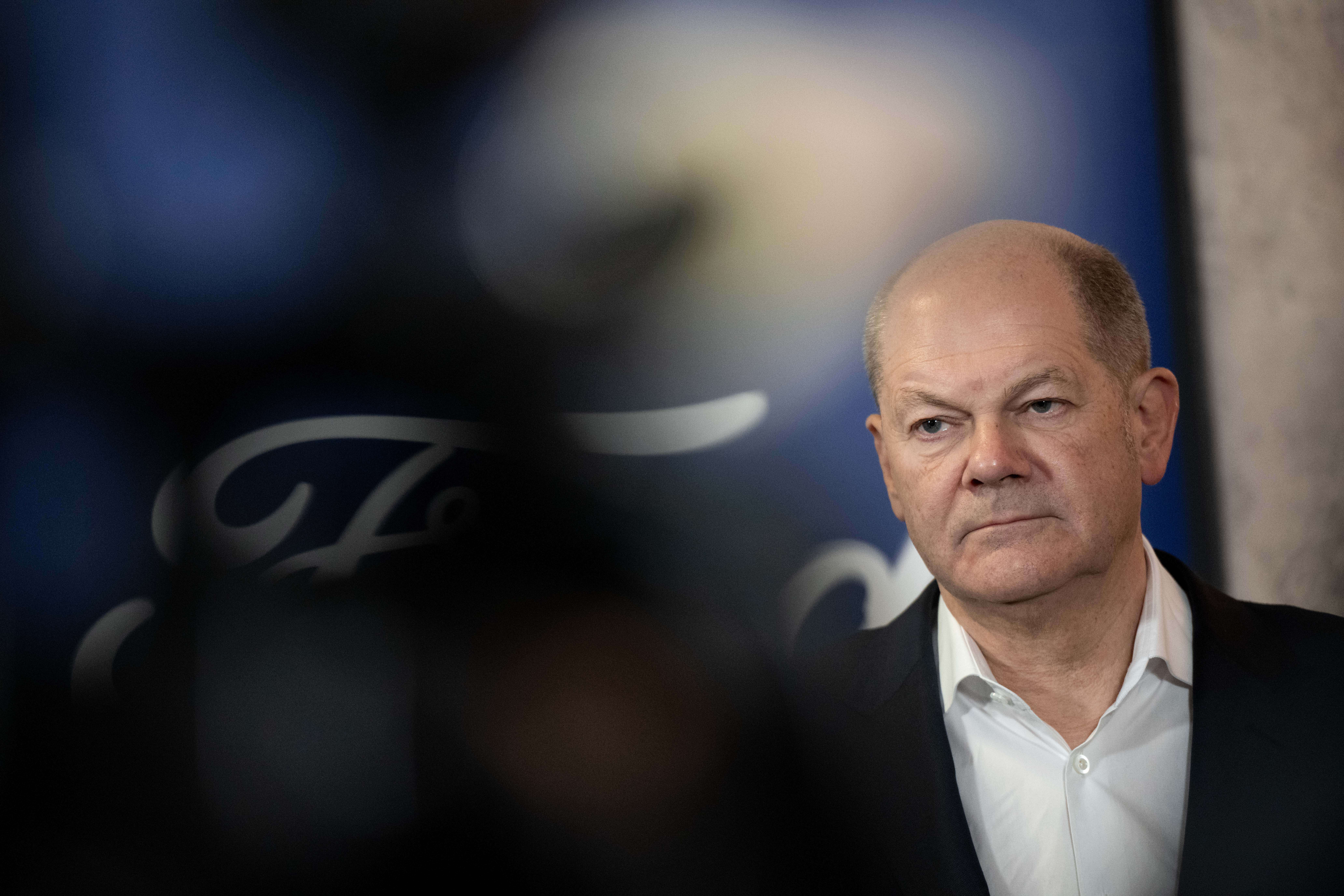 German Chancellor Scholz attends Ford employee meeting in Cologne