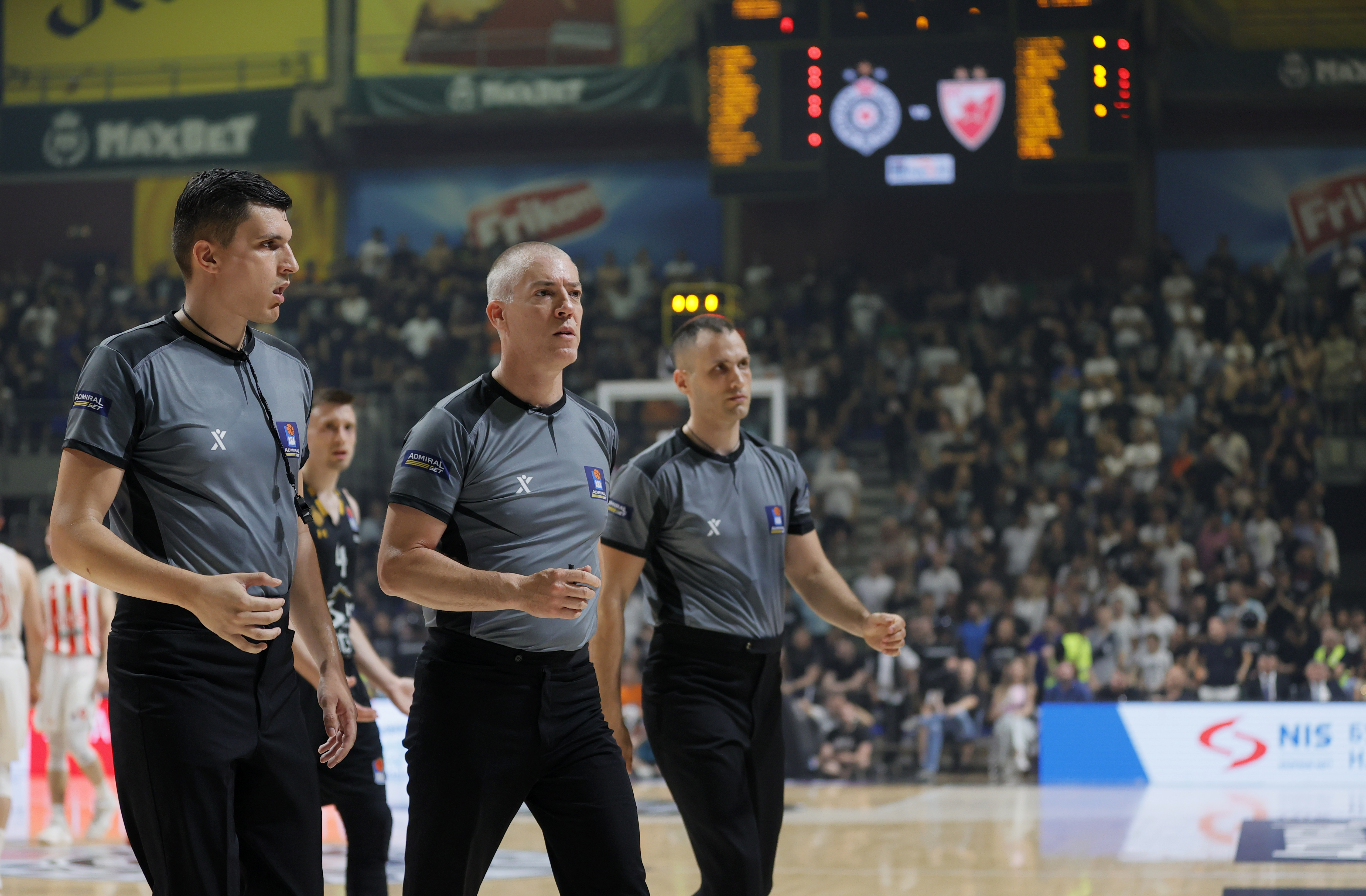 sudija sudjenje Matej Boltauzer, Uro Nikolic, Milan Nedovic Partizan -  Crvena Zvezda ABA Liga Beograd, Srbija 1.6.2022.  photo: Pedja Milosavljevic/STARSPORT