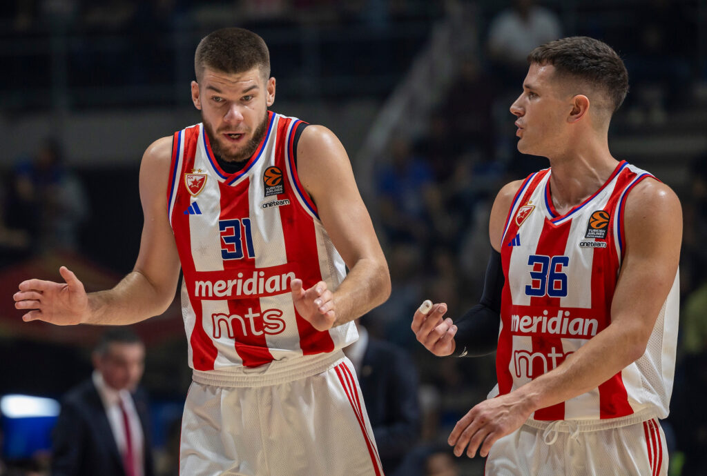 during the 2024/2025 Turkish Airlines EuroLeague match between Crvena Zvezda Meridianbet Belgrade v Alba Berlin - Turkish Airlines EuroLeague at Aleksandar Nikolic Hall on November 07, 2024 in Belgrade, Serbia. (Photo by Srdjan Stevanovic/Starsport.rs ©)