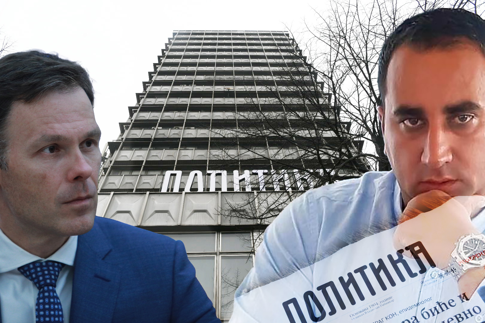 tema: Država prodaje Politiku, a čekamo da vidimo da li će je kupiti biznismen blizak Siniši Malom
ovina Politika pokrivalica, a preko, u kružićima, Siniša Mali i Boban Rajić
Beograd 29. decembar 2021. Zgrada Foto:Vesna Lalić/Nova.rs