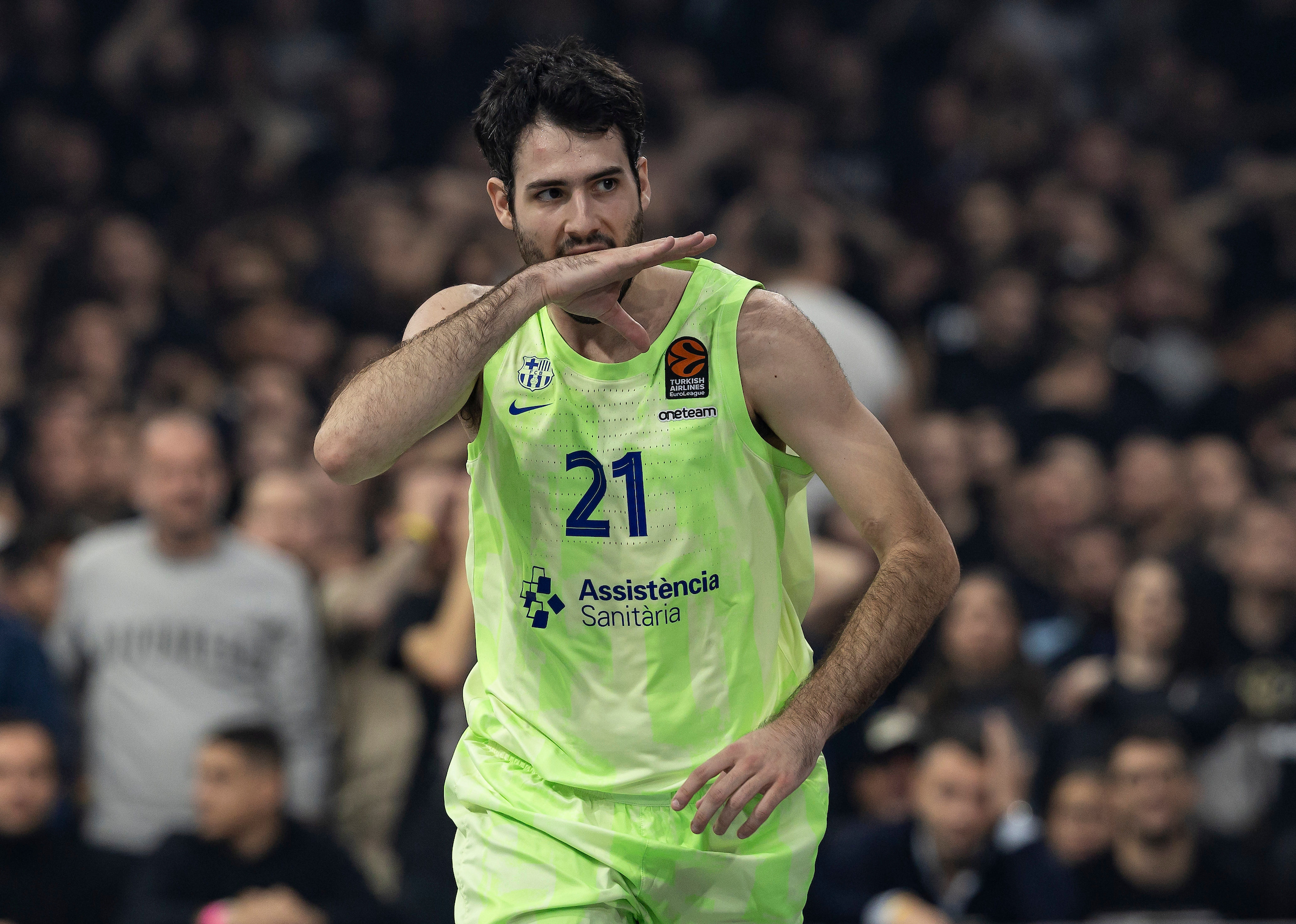 during the 2024/2025 Turkish Airlines EuroLeague Round 9 match between Partizan Mozzart Bet Belgrade v Barcelona - Turkish Airlines EuroLeague at Belgrade Arena on November 13, 2024 in Belgrade, Serbia. (Photo by Srdjan Stevanovic/Starsport.rs ©)