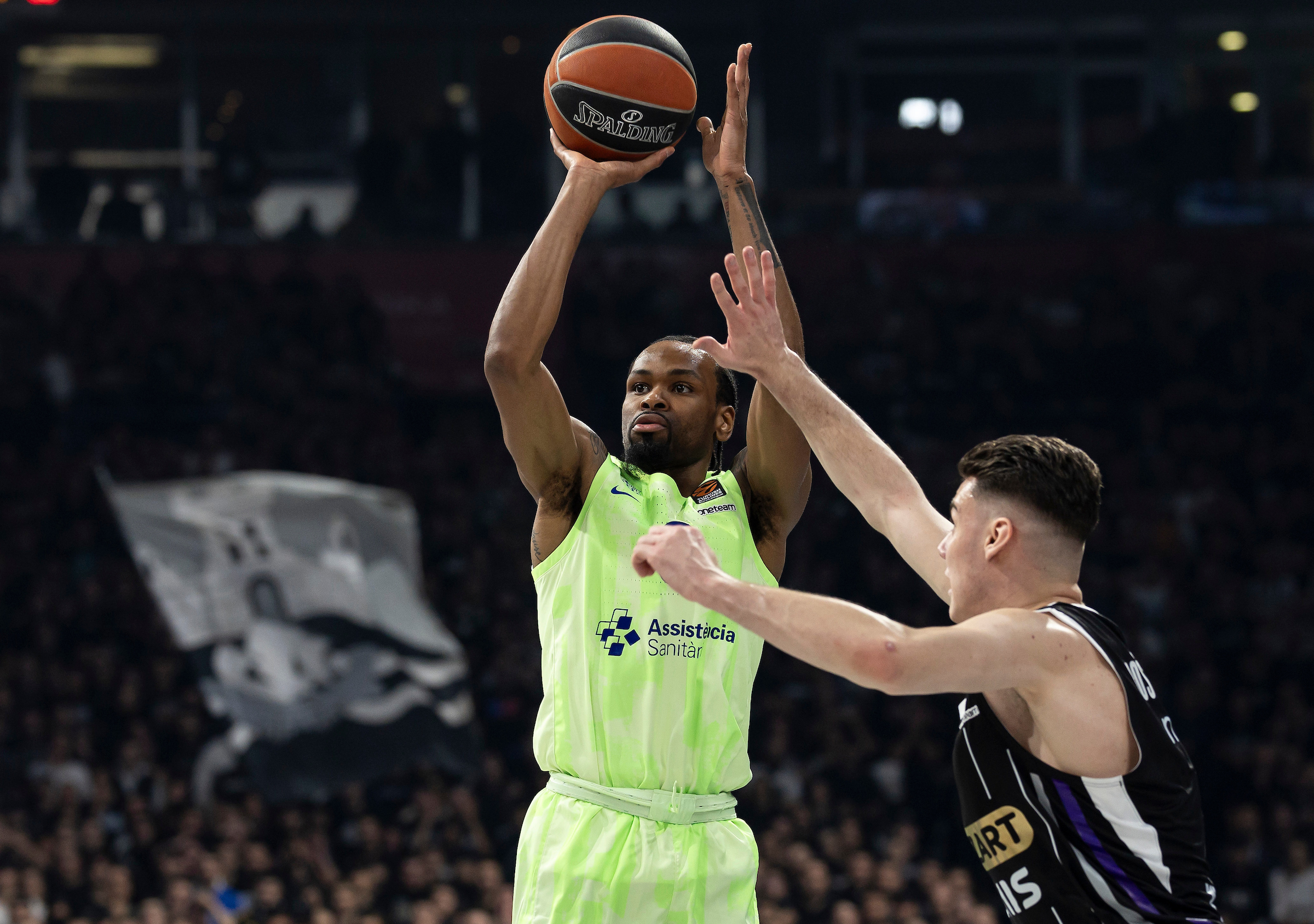 during the 2024/2025 Turkish Airlines EuroLeague Round 9 match between Partizan Mozzart Bet Belgrade v Barcelona - Turkish Airlines EuroLeague at Belgrade Arena on November 13, 2024 in Belgrade, Serbia. (Photo by Srdjan Stevanovic/Starsport.rs ©)