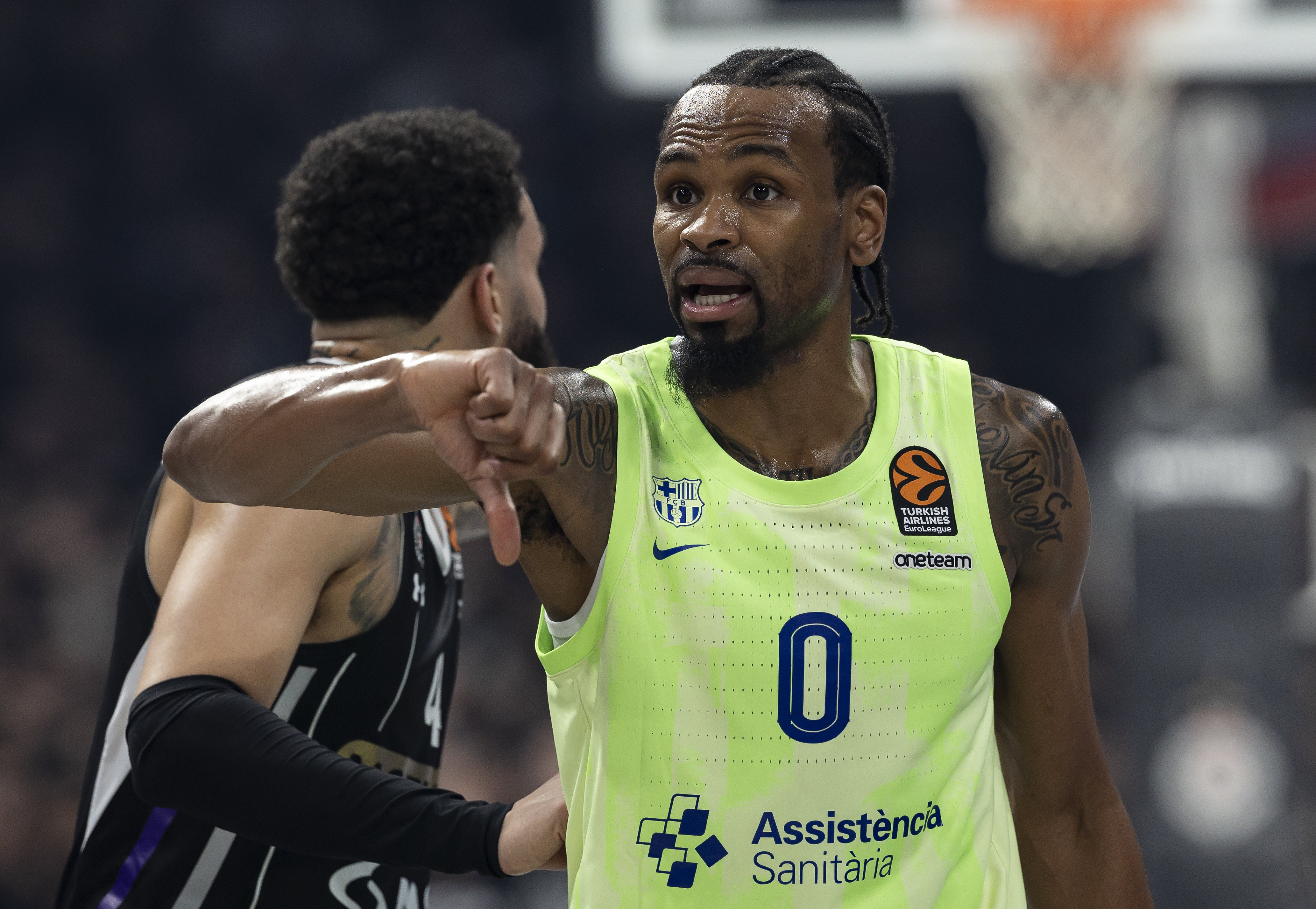during the 2024/2025 Turkish Airlines EuroLeague Round 9 match between Partizan Mozzart Bet Belgrade v Barcelona - Turkish Airlines EuroLeague at Belgrade Arena on November 13, 2024 in Belgrade, Serbia. (Photo by Srdjan Stevanovic/Starsport.rs ©)