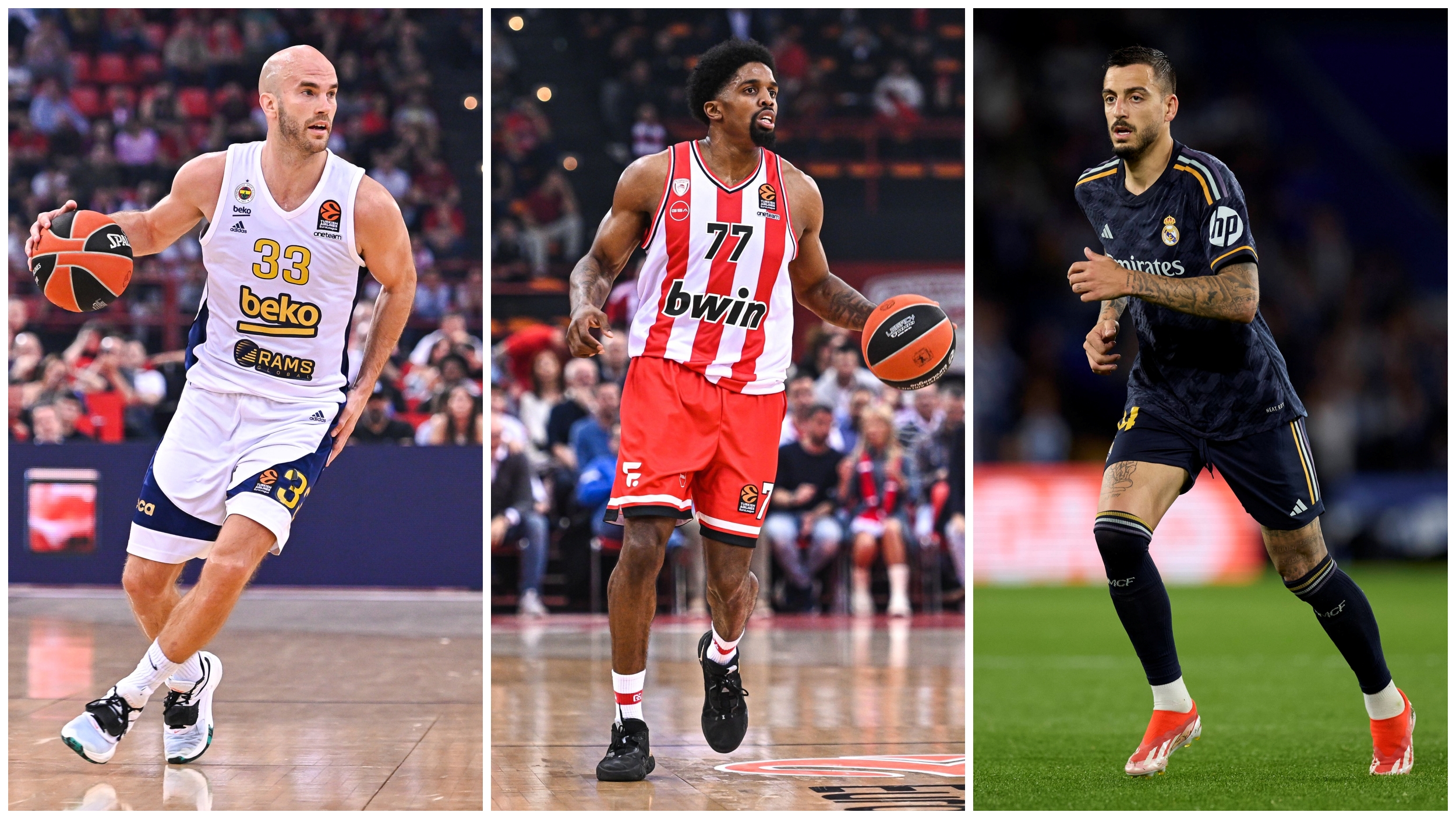 Treba mi kombo Joselu (fudbaler Real Madrida), Shaquielle Mckissic (košarkaš Olimpijakosa) i Nick Calathes (košarkaš Fenerbahčea). Svi igrali sinoć utakmice. Hvala.