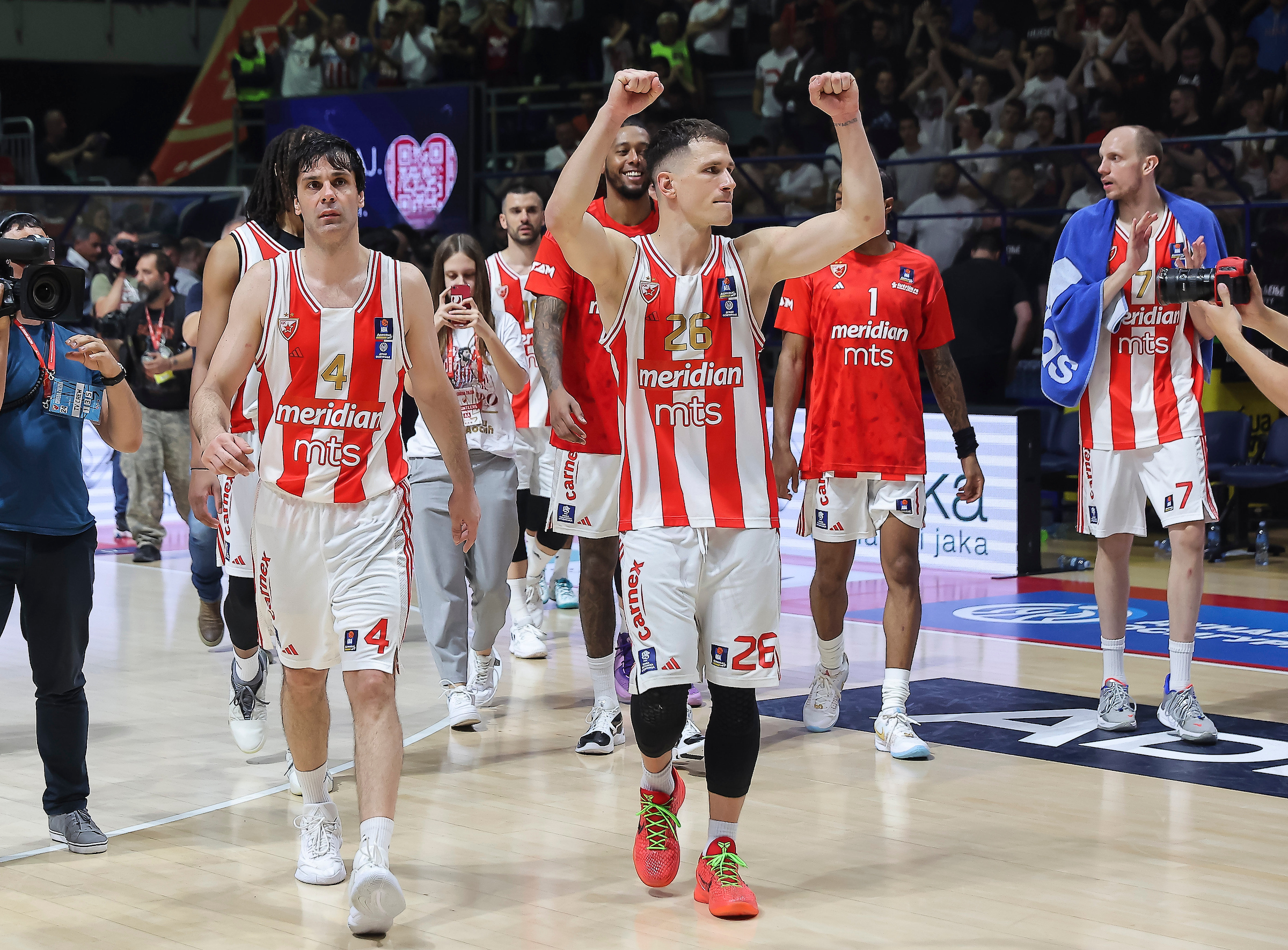 during the Aba League Season 2023-2024 Final Game 2 match between Crvena Zvezda and Partizan at Aleksandar Nikolic hall on May 15, 2024 in Belgrade, Serbia. (Photo by Pedja Milosavljevic/Starsport.rs ©)