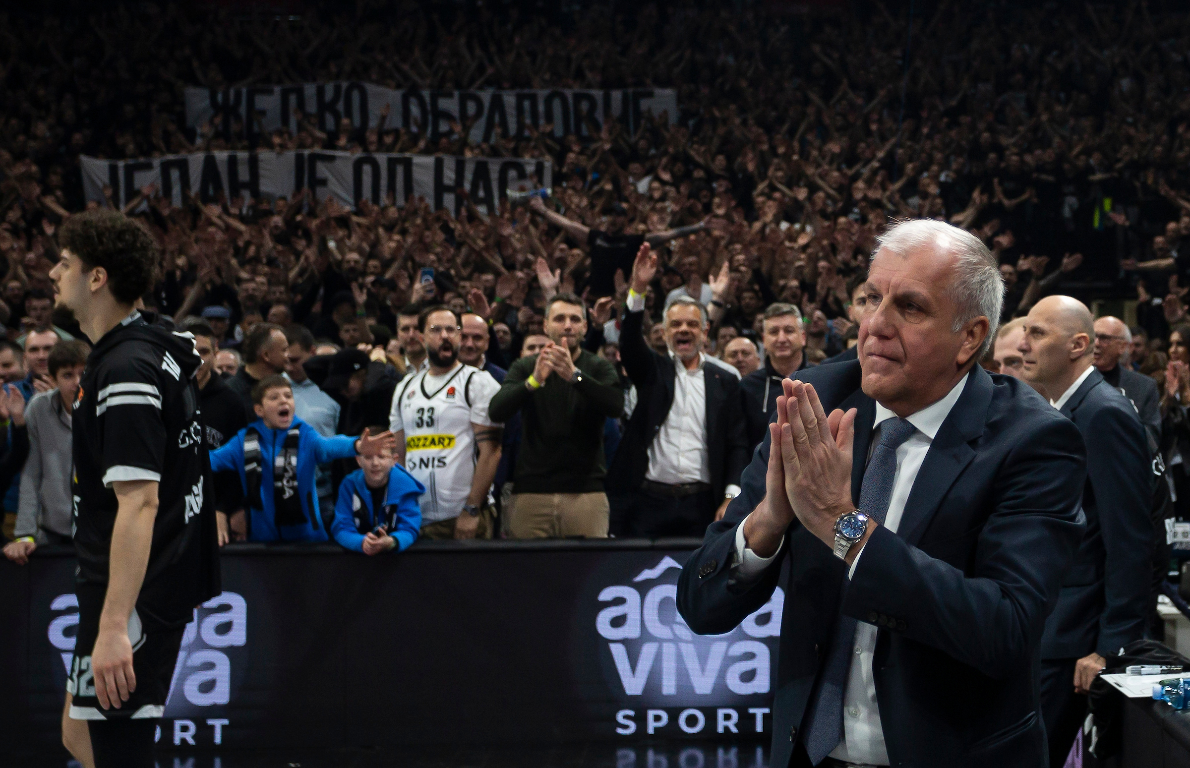 during the 2023/2024 Turkish Airlines EuroLeague match between Partizan Mozzart Bet Belgrade and Anadolu Efes Istanbul at Stark Arena on February 29, 2024 in Belgrade, Serbia. (Photo by Srdjan Stevanovic/Starsport.rs ©)