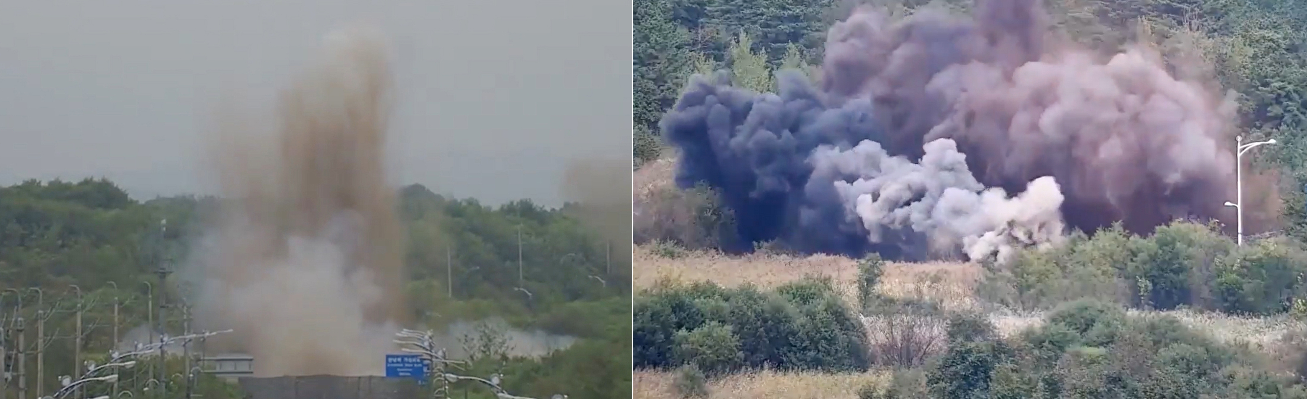 North Korea blowing up parts of inter-Korean roads, South Korea's Joint Chiefs of Staff