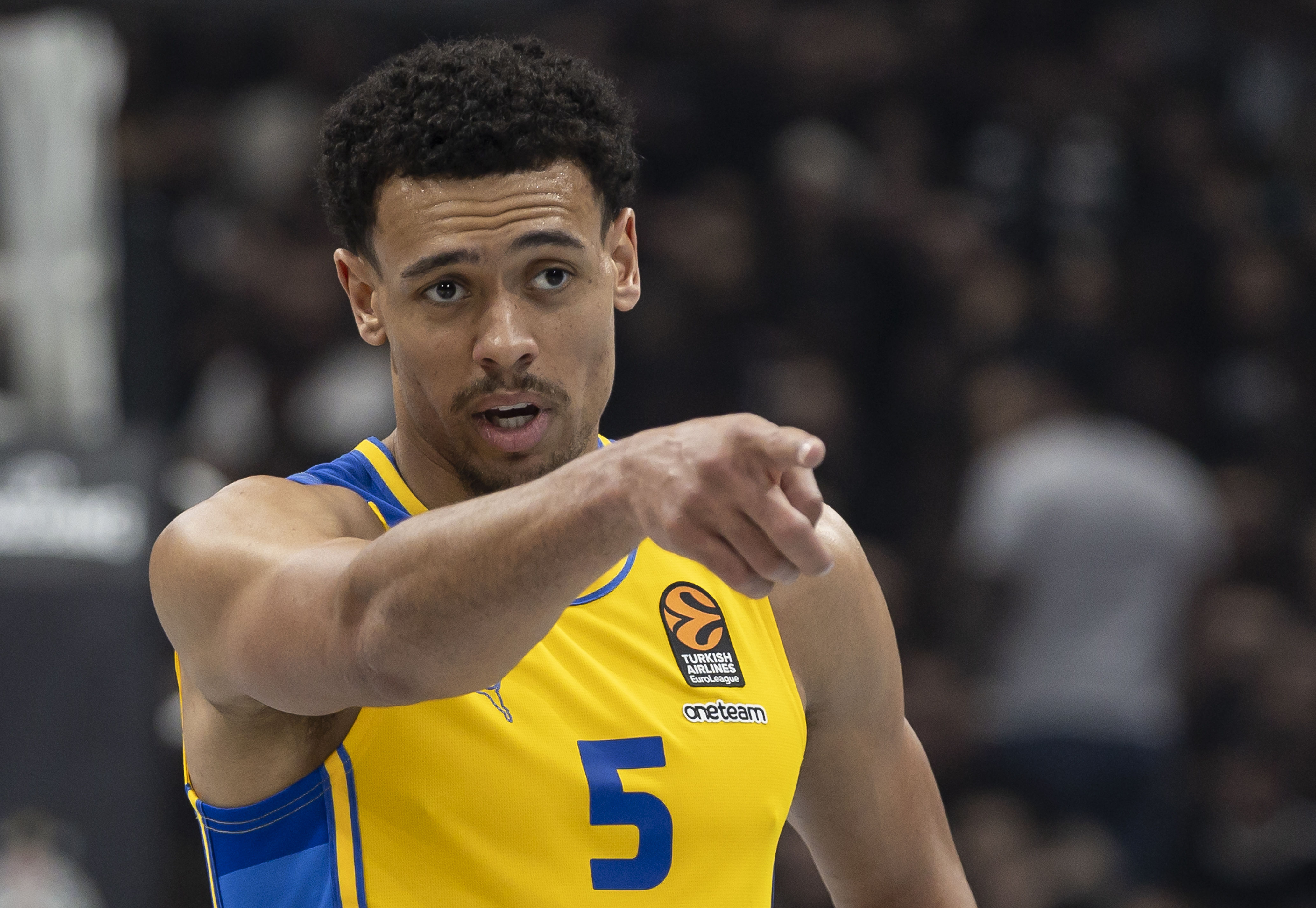 during the 2023/2024 Turkish Airlines EuroLeague match between Partizan Mozzart Bet Belgrade v Maccabi Playtika Tel Aviv at Stark Arena on January 12, 2024 in Belgrade, Serbia. (Photo by Srdjan Stevanovic/Starsport.rs ©)
