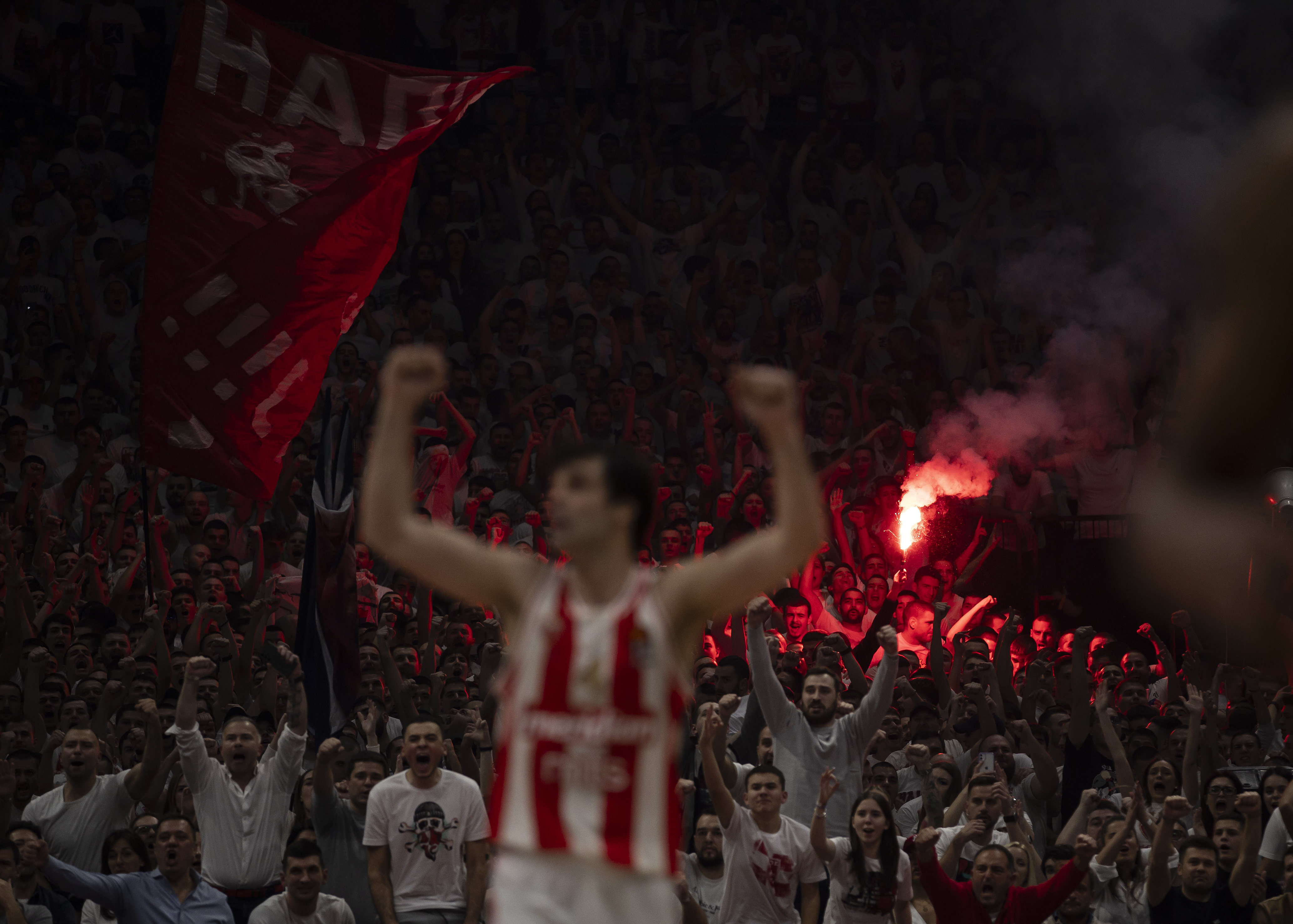 during the 2023/2024 Turkish Airlines EuroLeague match between Crvena Zvezda Meridianbet Belgrade v Partizan Mozzart Bet Belgrade at Stark Arena on January 04, 2024 in Belgrade, Serbia. (Photo by Srdjan Stevanovic/Starsport.rs ©)