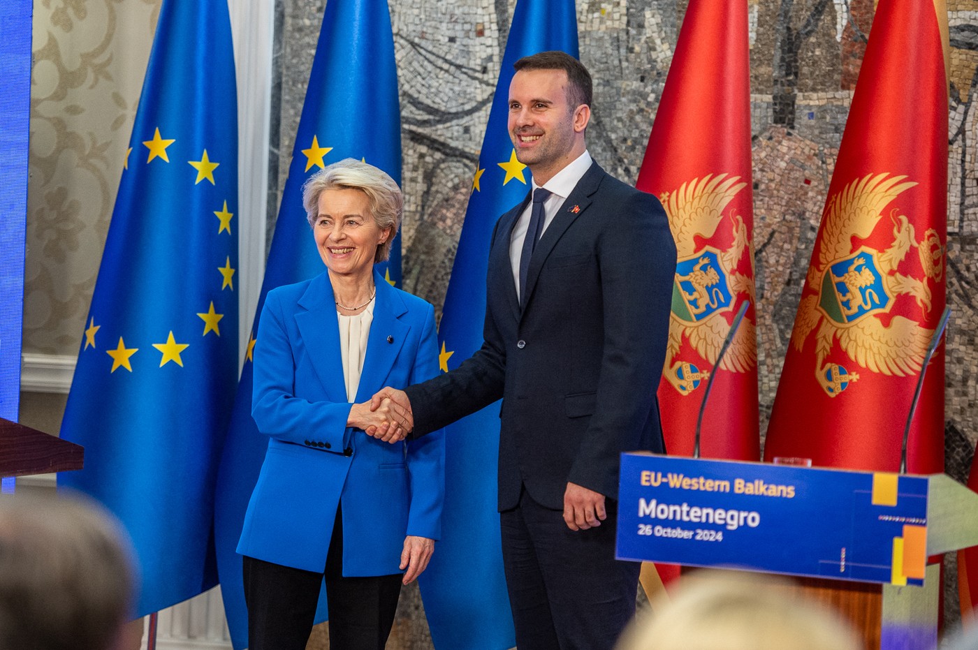 Milojko Spajic - Ursula Von der Leyen joint press conference in Montenegro
