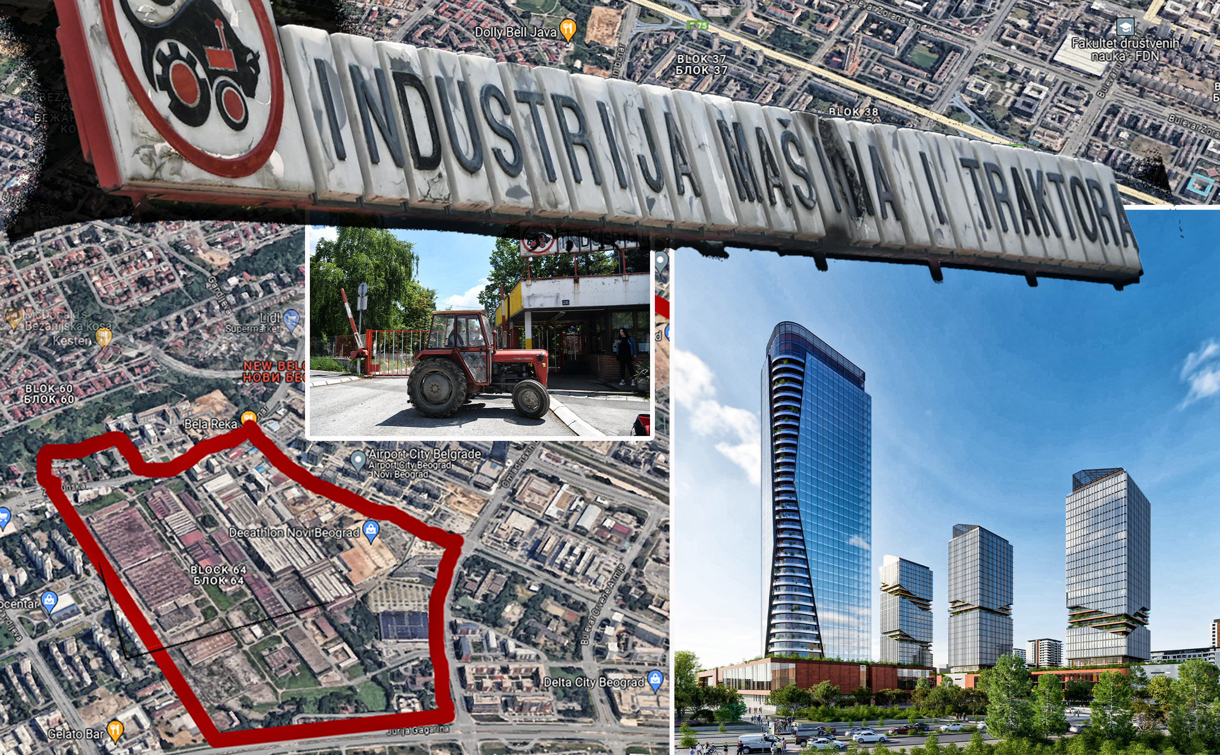 imt  Green Line: Kompleks na mestu IMT-a sa kulom visine 160 metara