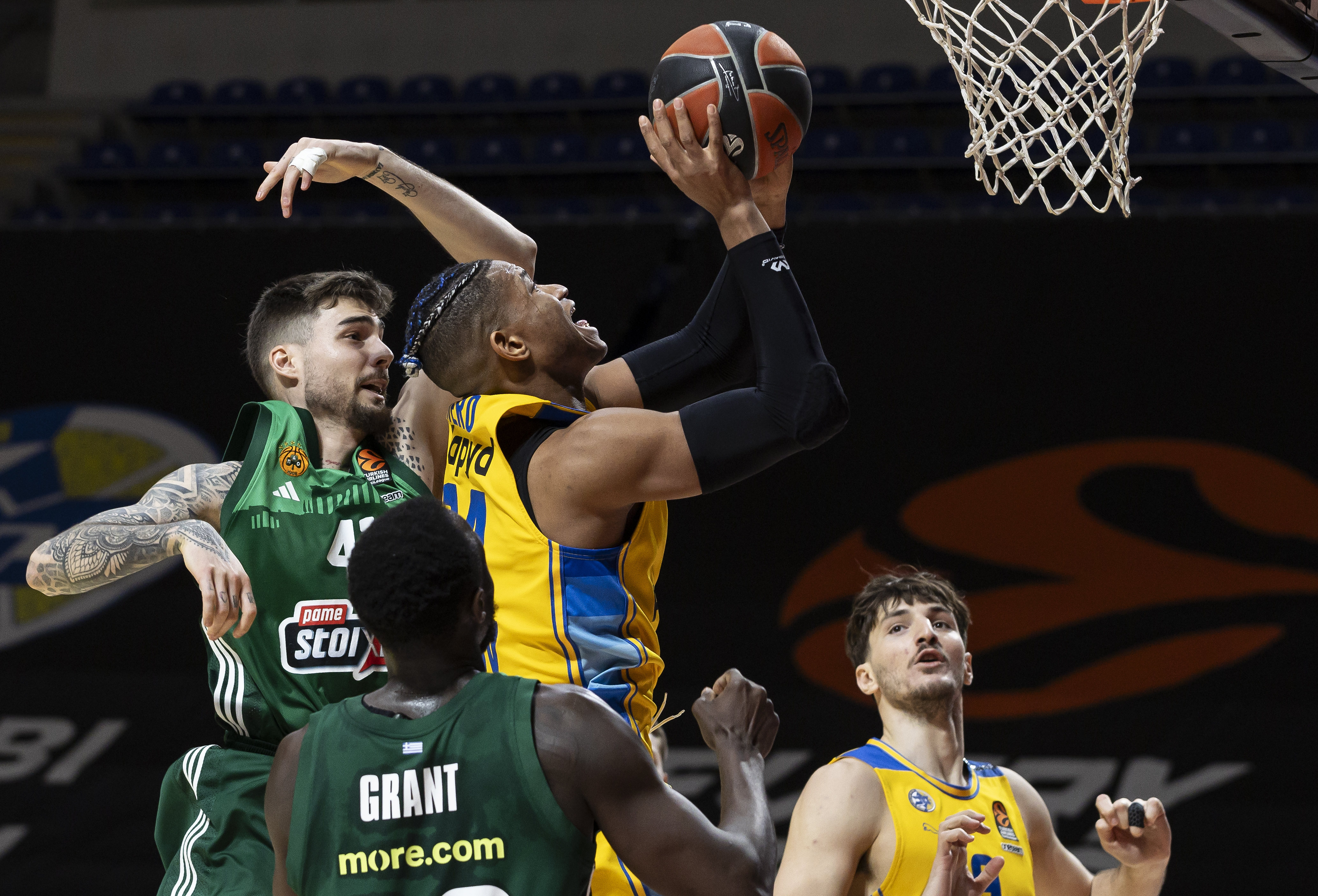 during the 2023/2024 Turkish Airlines EuroLeague match between Maccabi Tel Aviv and Panathinaikos Athens at Aleskandar Nikolic on January 25, 2024 in Belgrade, Serbia. (Photo by Srdjan Stevanovic/Starsport.rs ©)