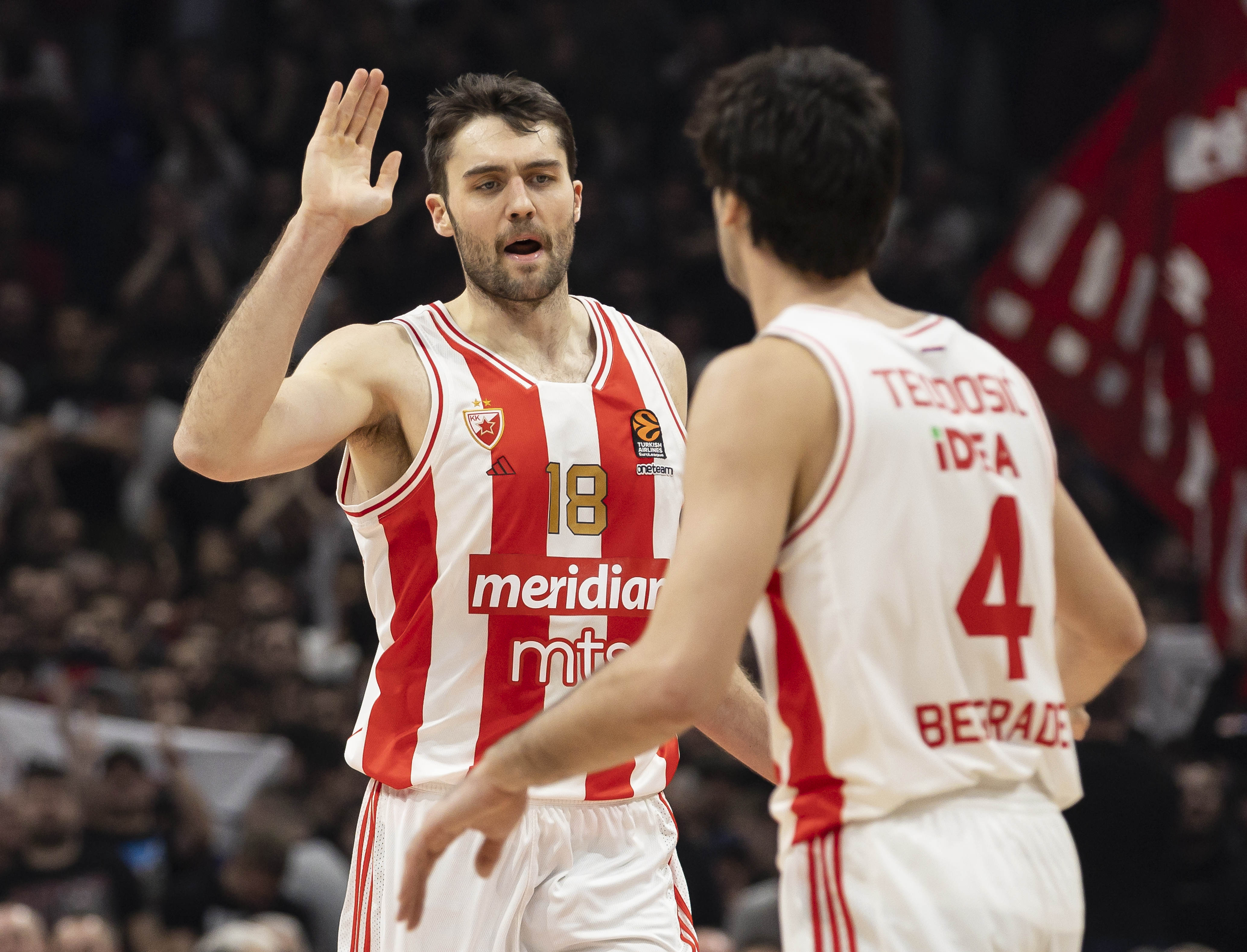 during the 2023/2024 Turkish Airlines EuroLeague match between Crvena Zvezda Meridianbet Belgrade v Baskonia Vitoria Gasteiz at Stark Arena on January 30, 2024 in Belgrade, Serbia. (Photo by Srdjan Stevanovic/Starsport.rs ©)