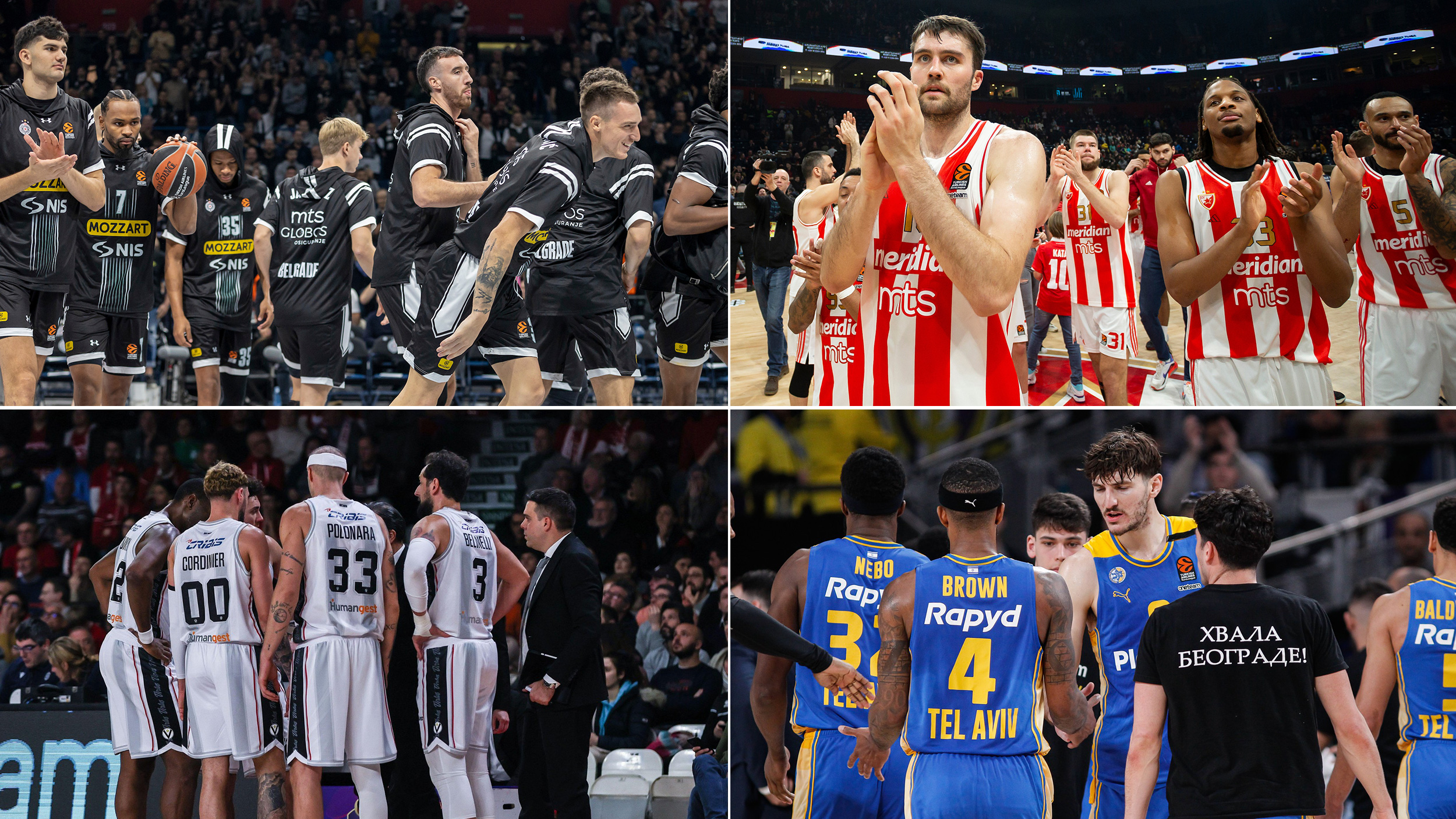 Partizan, Zvezda, Virtus Segafredo Bologn, Maccabi Playtika Tel Aviv