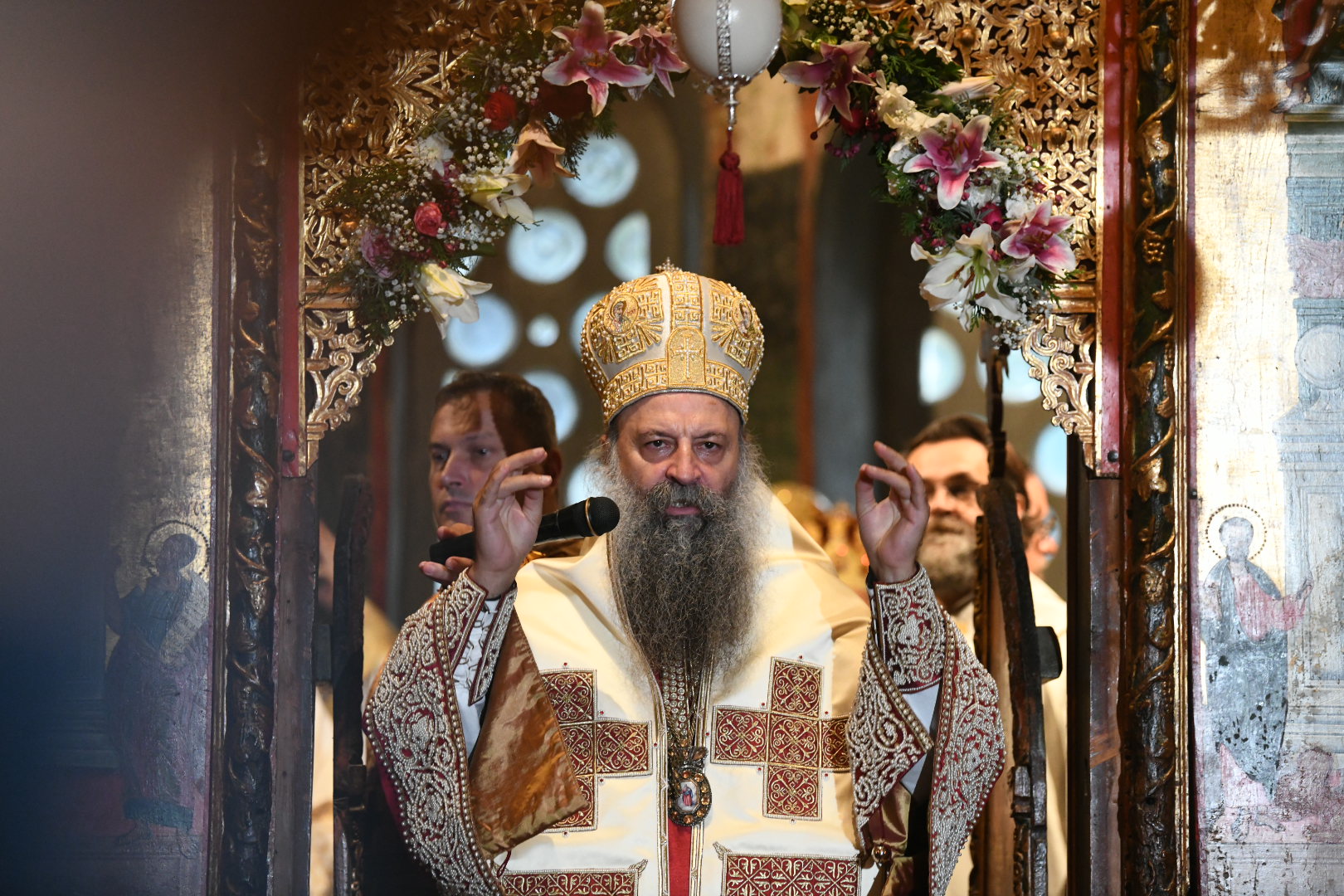Peć 14. oktobar 2022. Ustoličenje patrijarha Porfirija, Pećka patrijaršija obezbeđenje Foto: Vesna Lalić/Nova.rs