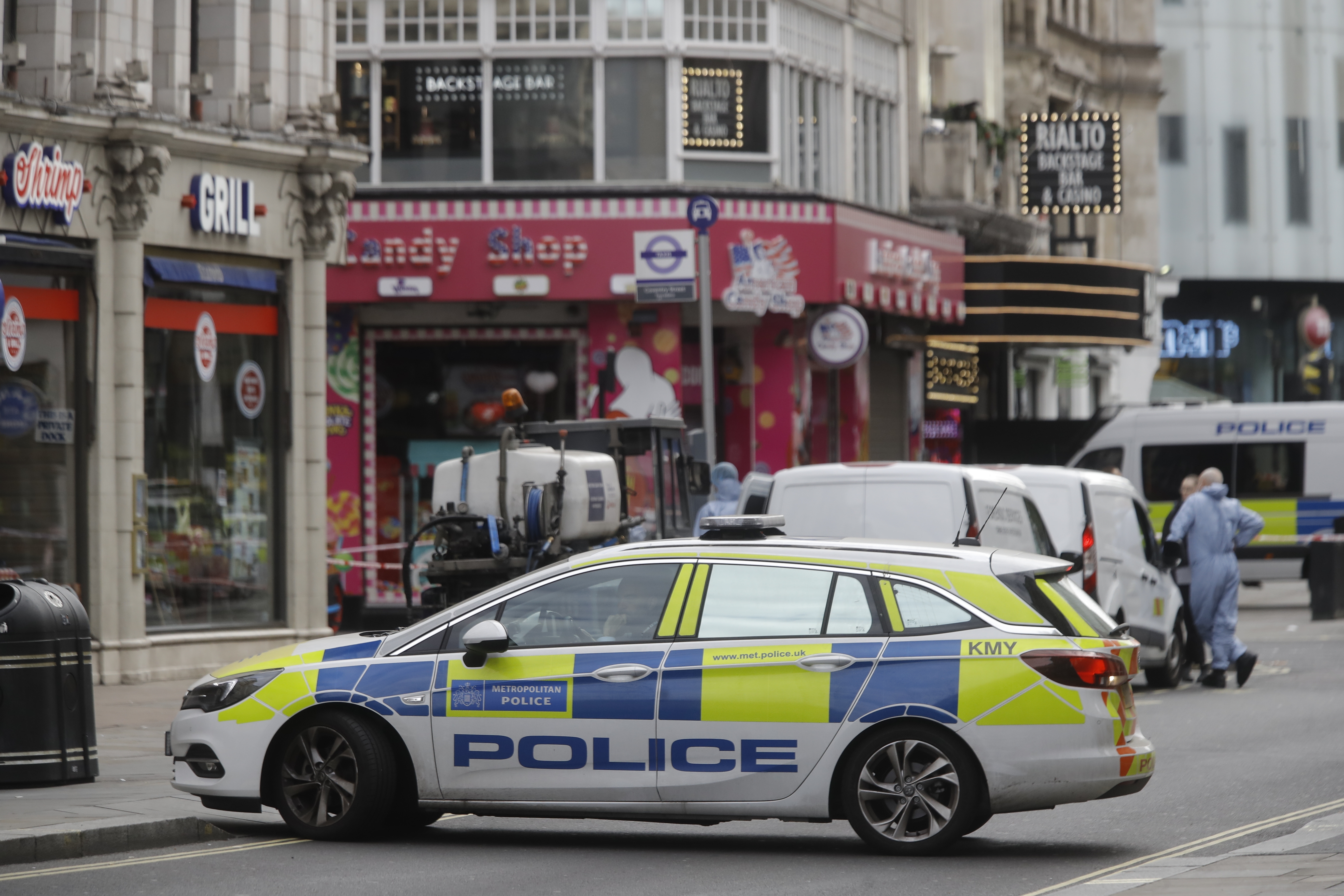 Two police officers taken to hospital after being stabbed in central London