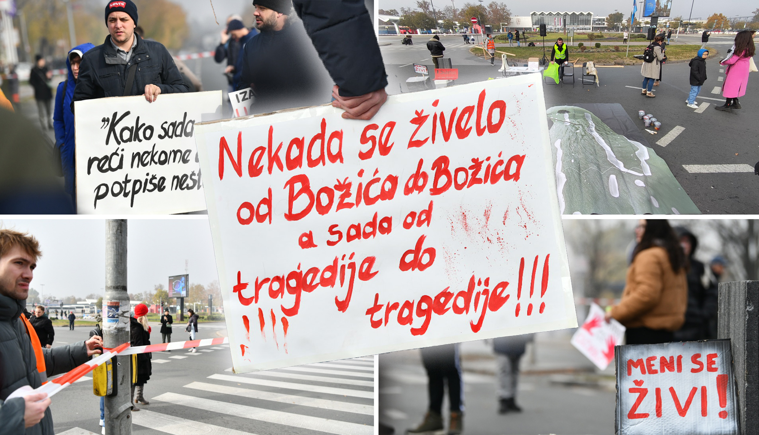 Novi Sad, 17.11.2024. Novi Protest u Novom Sadu: Počela višesatna blokada raskrsnice kod Železničke stanice Foto: Vesna Lalić/Nova.rs