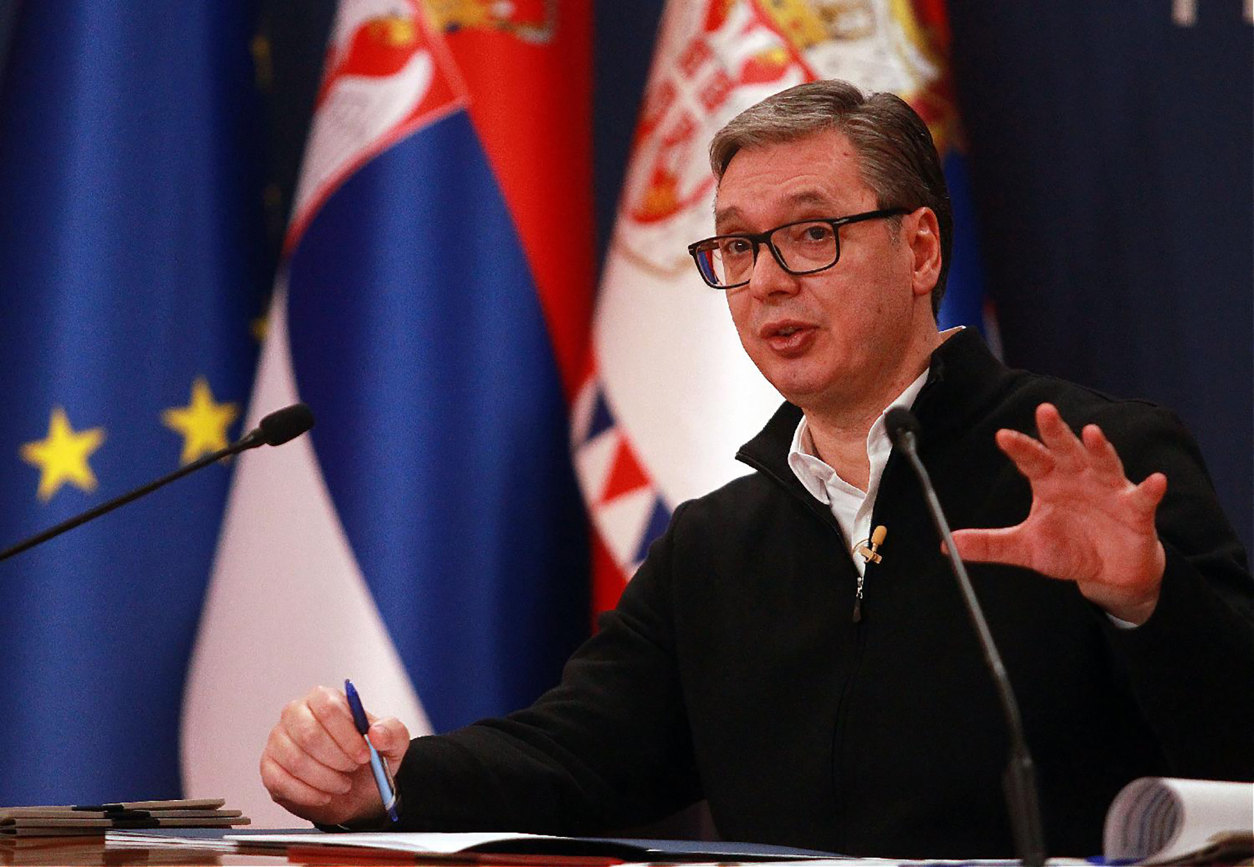 Mesto: Beograd
Datum: Tue Nov 19 19:30:15 CET 2024
Dogadjaj: POLITIKA - obraćanje javnosti predsednika Srbije Aleksandra Vučića 
Fotoreporter: Aleksandar Barda
Ličnosti: Aleksandar Vučić
Izvor: FoNet