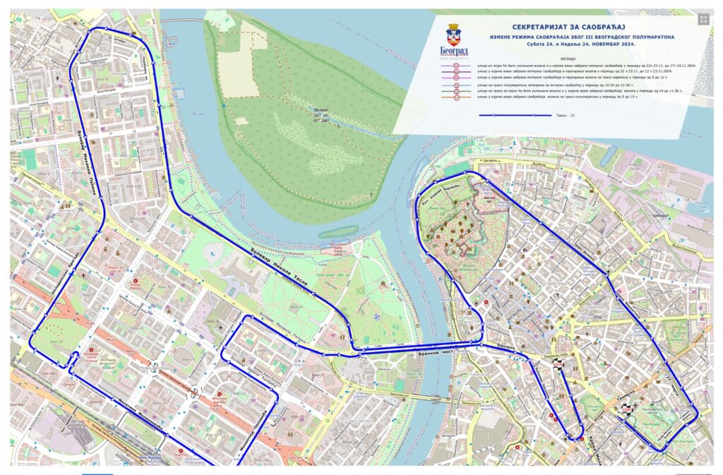 Peti beogradski polumaraton mapa 1 maraton nedelja