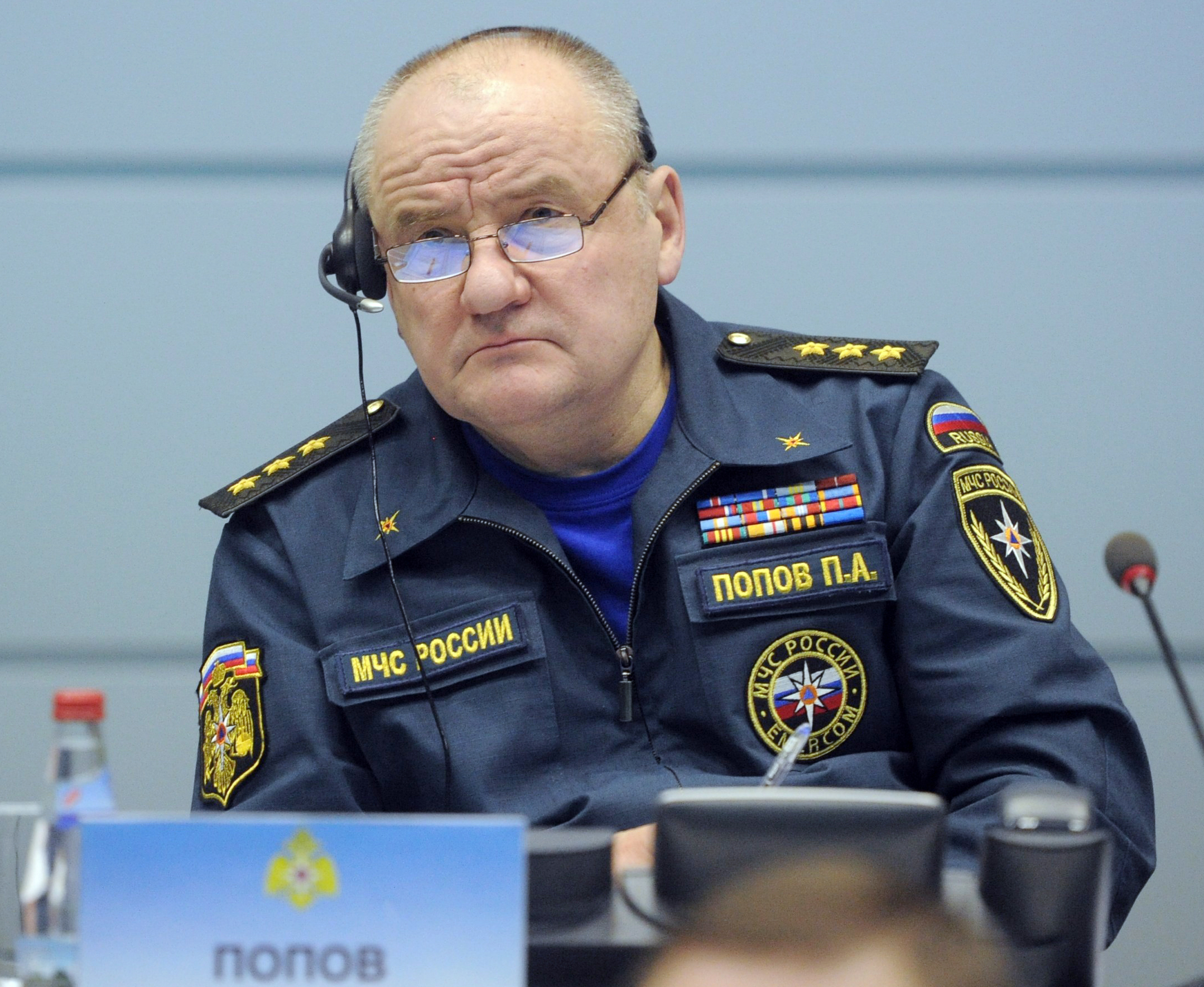 Russian Prime Minister Vladimir Putin visits National Crisis Situation Management Center of Russia's Ministry of Emergency Situations