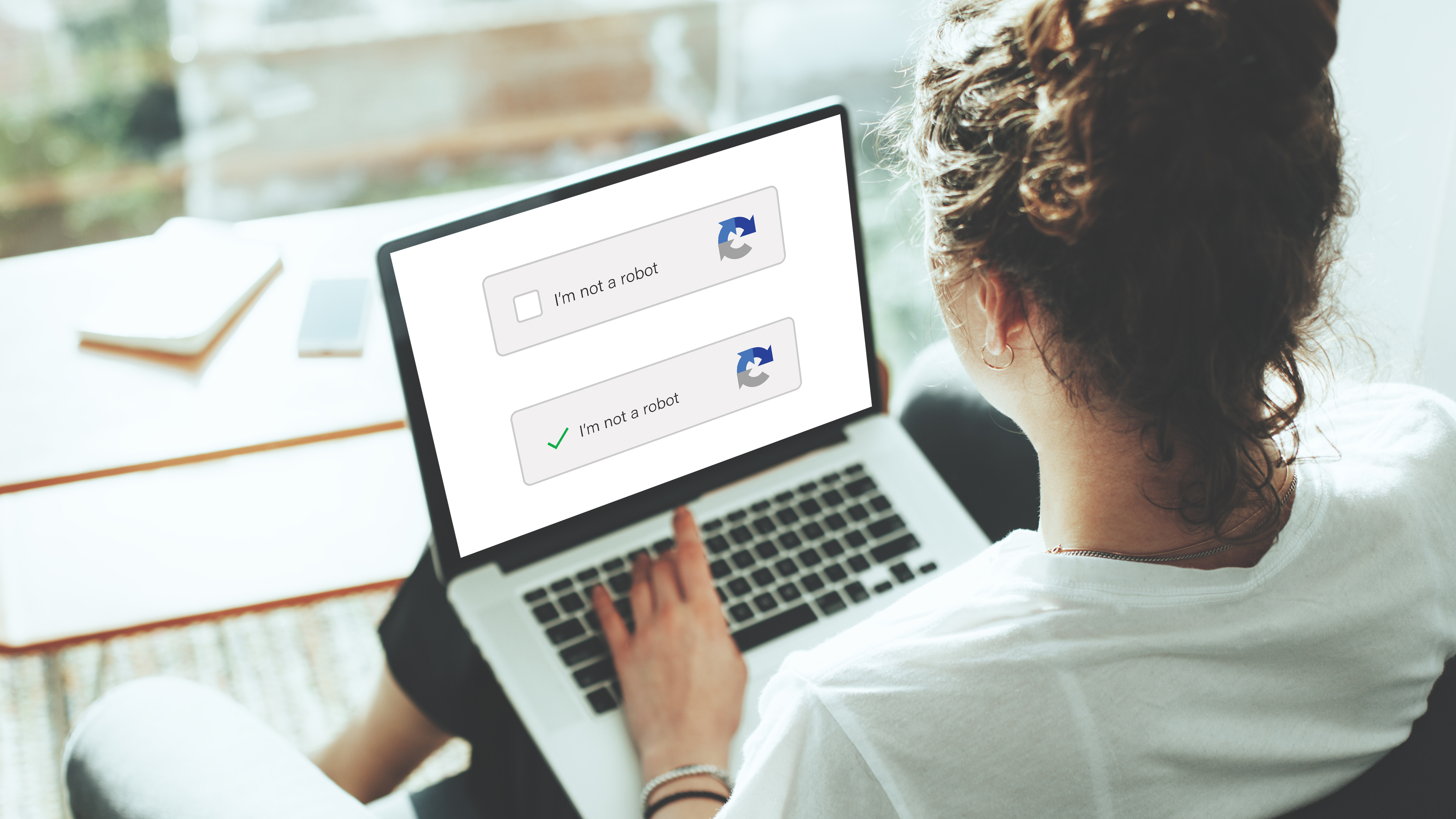 Casual,Woman,Manager,Sitting,In,Her,Office,Workspace,With,Computer