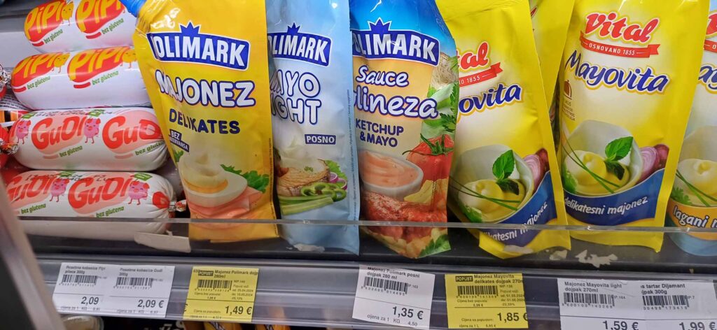 Tema: Koliko koštaju srpski proizvodi u Crnoj Gori, Cene CG, Crna Gora cene, majonez