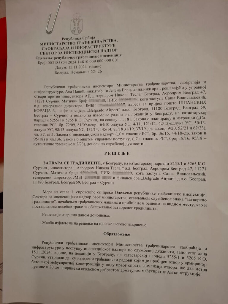 zatvoreno gradiliste